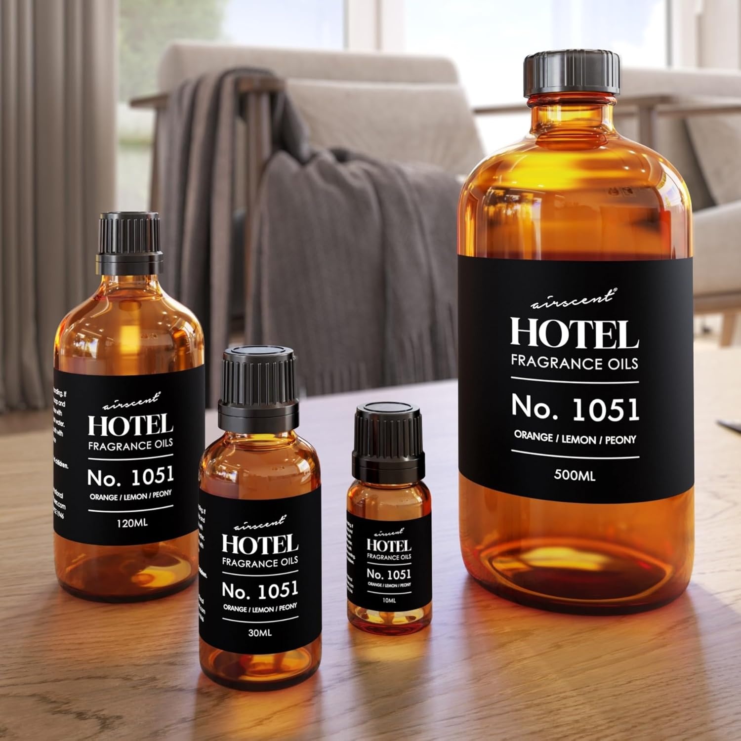 AirScent Citrus Zest Hotel Diffuser Oil No. 1051 – Orange Lemon Peony – Premium Fragrance Oil for Ultrasonic and Waterless Diffusers and Crafting – 10 mL, 0.34 fl oz Glass Dropper Bottle(4 Fl Oz (Pack of 1))