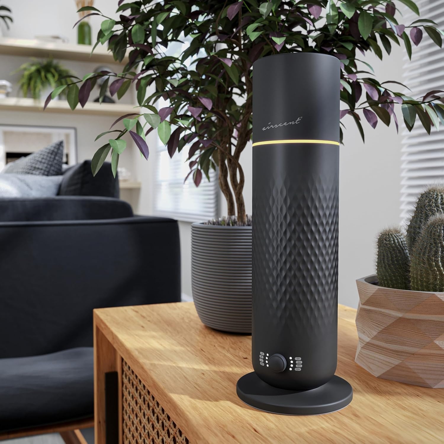 The AirScent Waterless Diffuser – Cold Air Scent Diffuser Oil Machine for Homes, Offices, Hotels and Spas – Aromatherapy Diffuser for Aesthetic Scenting – Black – 4.05 Oz – Fragrance Not Included(Black)