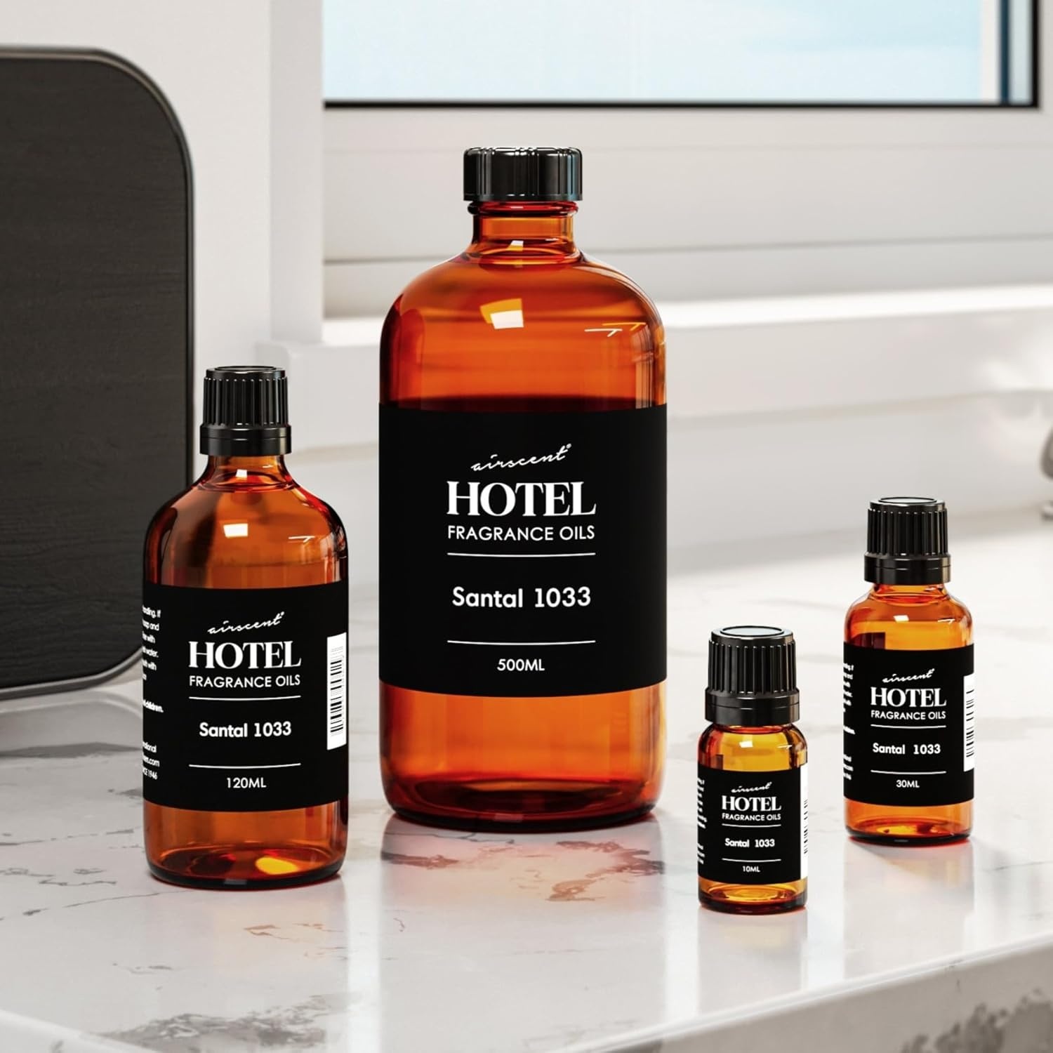 AirScent Santal Diffuser Oil No. 1033 – Cardomom Sandalwood Iris – 10 mL | Santal-33 Inspired Perfume Dupe – Fragrance Oil for Ultrasonic and Waterless Diffusers and Crafting – 0.34 fl oz(0.34 Fl Oz (Pack of 1))