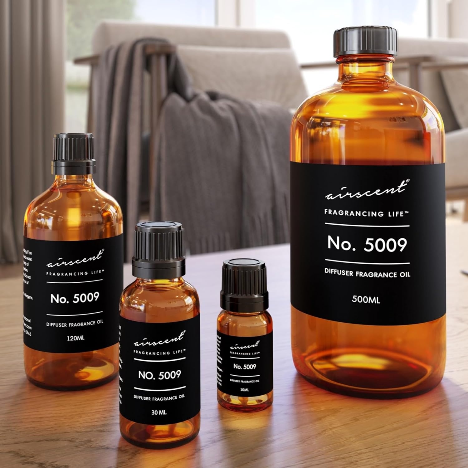 AirScent Savage-Inspired Diffuser Oil – No. 5009 Perfume Dupe – Fragrance Oil Blend for Ultrasonic and Waterless Diffusers and Crafting – 10 ml, 0.34 fl oz Glass Bottle with Dropper(4 Fl Oz (Pack of 1))