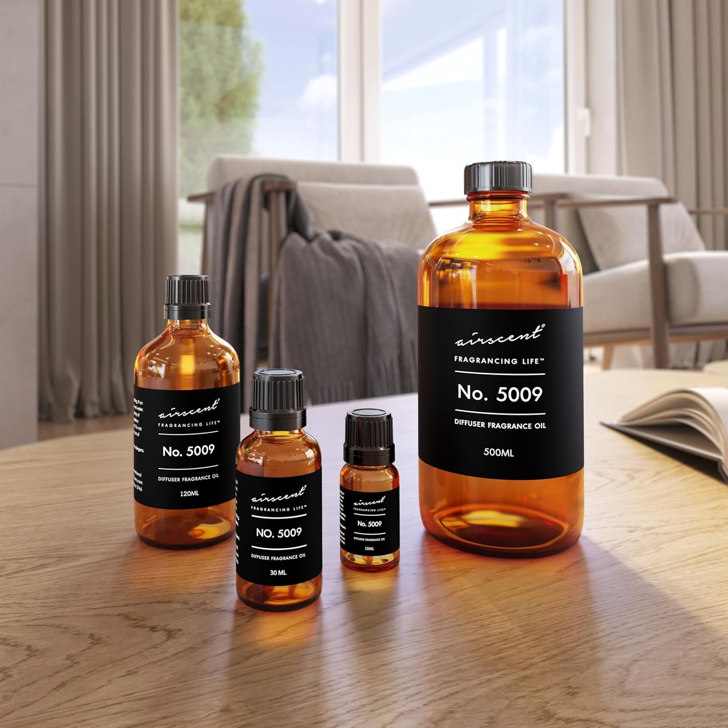 AirScent Savage-Inspired Diffuser Oil – No. 5009 Perfume Dupe – Fragrance Oil Blend for Ultrasonic and Waterless Diffusers and Crafting – 10 ml, 0.34 fl oz Glass Bottle with Dropper(4 Fl Oz (Pack of 1))
