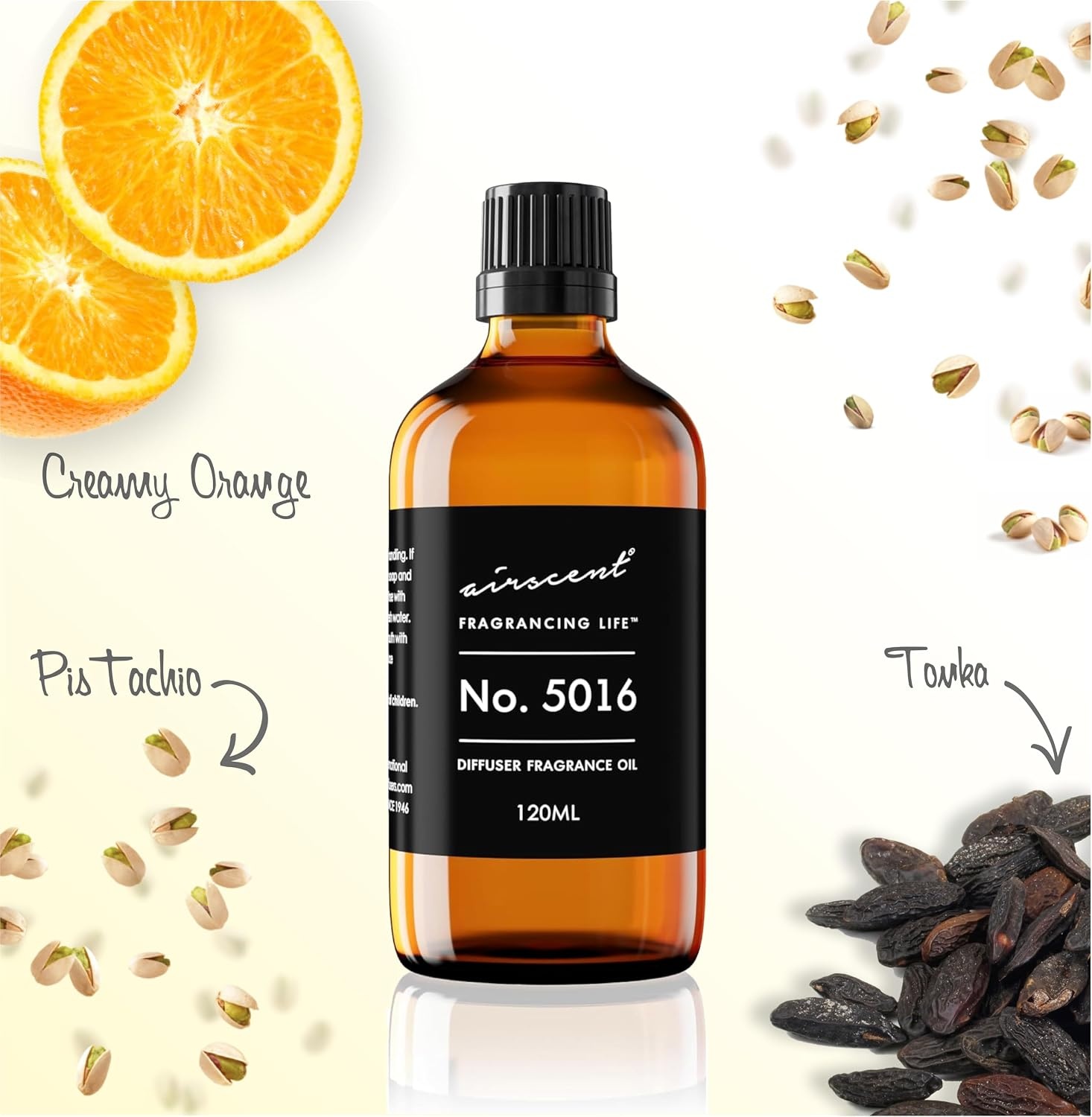 AirScent No. 5016 Perfume Dupe Diffuser Oil Inspired by Prism Imperial – Pistachio Tonka Creamy Orange – Premium Fragrance Oil for Ultrasonic and Waterless Diffusers and Crafting – 10 mL, 0.34 fl oz(16.9 Fl Oz (Pack of 1))