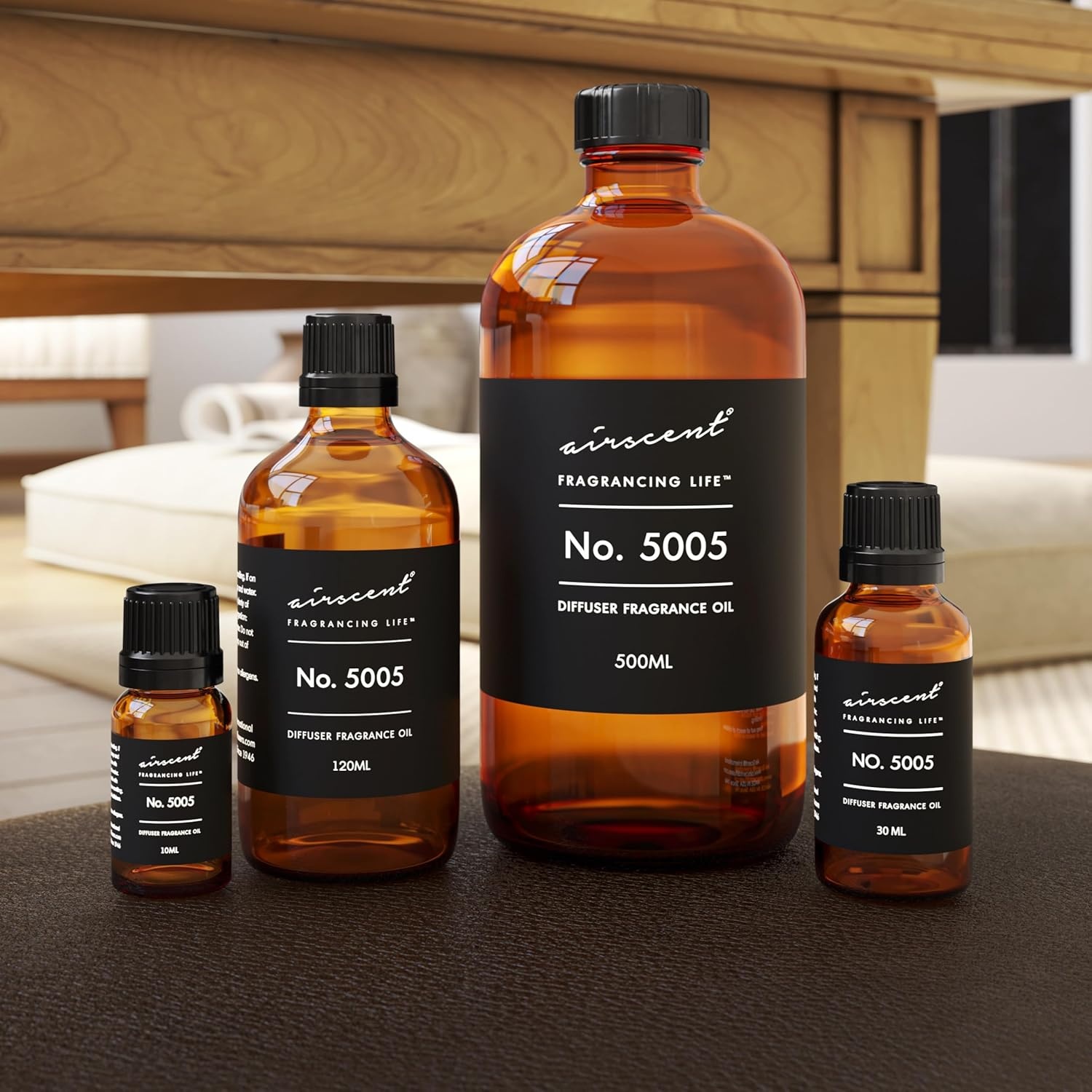 AirScent Diffuser Oil Inspired by TF’s Oud Wood – No. 5005 Perfume Dupe – Fragrance Oil Blend for Ultrasonic and Waterless Diffusers and Crafting – 10 ml, 0.34 fl oz Glass Bottle with Dropper(1 Fl Oz (Pack of 1))