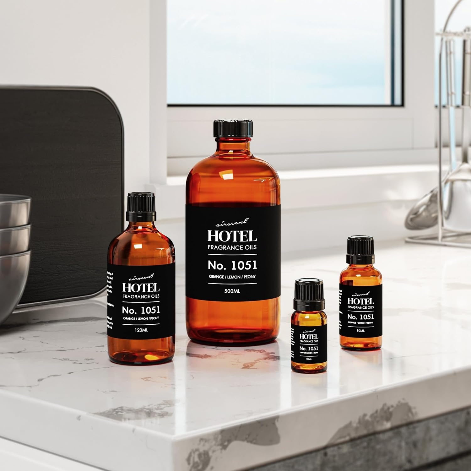 AirScent Citrus Zest Hotel Diffuser Oil No. 1051 – Orange Lemon Peony – Premium Fragrance Oil for Ultrasonic and Waterless Diffusers and Crafting – 10 mL, 0.34 fl oz Glass Dropper Bottle(0.34 Fl Oz (Pack of 1))