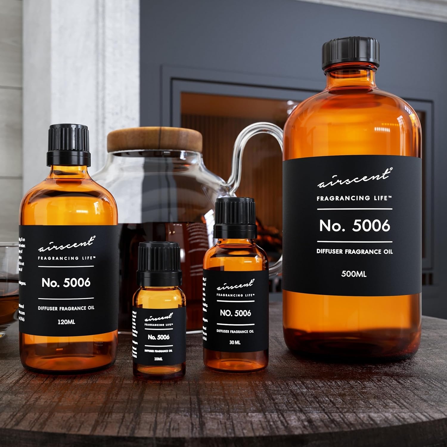 AirScent Diffuser Oil Inspired by TF’s Ombre Leather – No. 5006 Perfume Dupe – Fragrance Oil Blend for Ultrasonic and Waterless Diffusers and Crafting – 500 ml, 16.9 fl oz Glass Bottle(16.9 Fl. Oz (Pack of 1))
