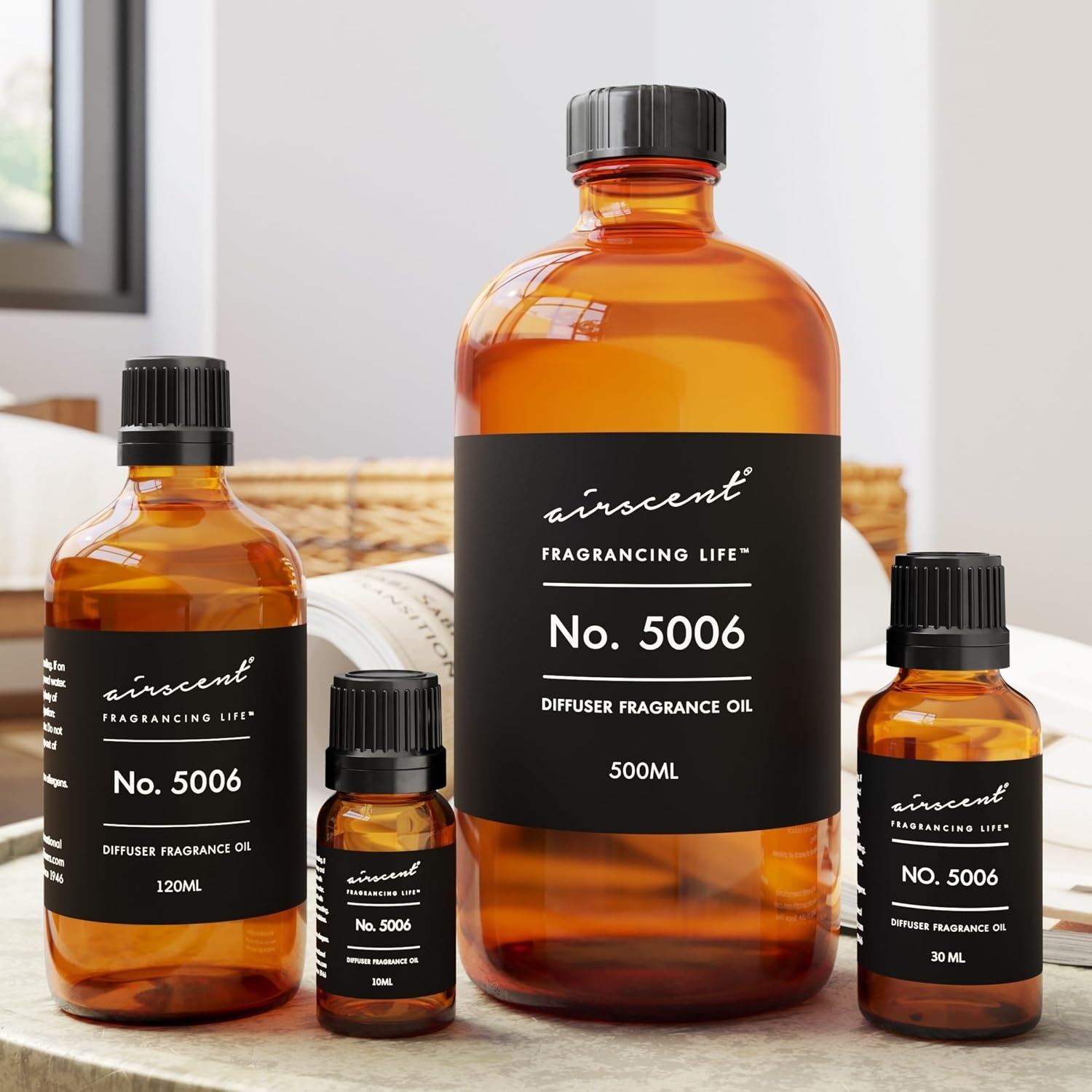 AirScent Diffuser Oil Inspired by TF’s Ombre Leather – No. 5006 Perfume Dupe – Fragrance Oil Blend for Ultrasonic and Waterless Diffusers and Crafting – 500 ml, 16.9 fl oz Glass Bottle(16.9 Fl. Oz (Pack of 1))