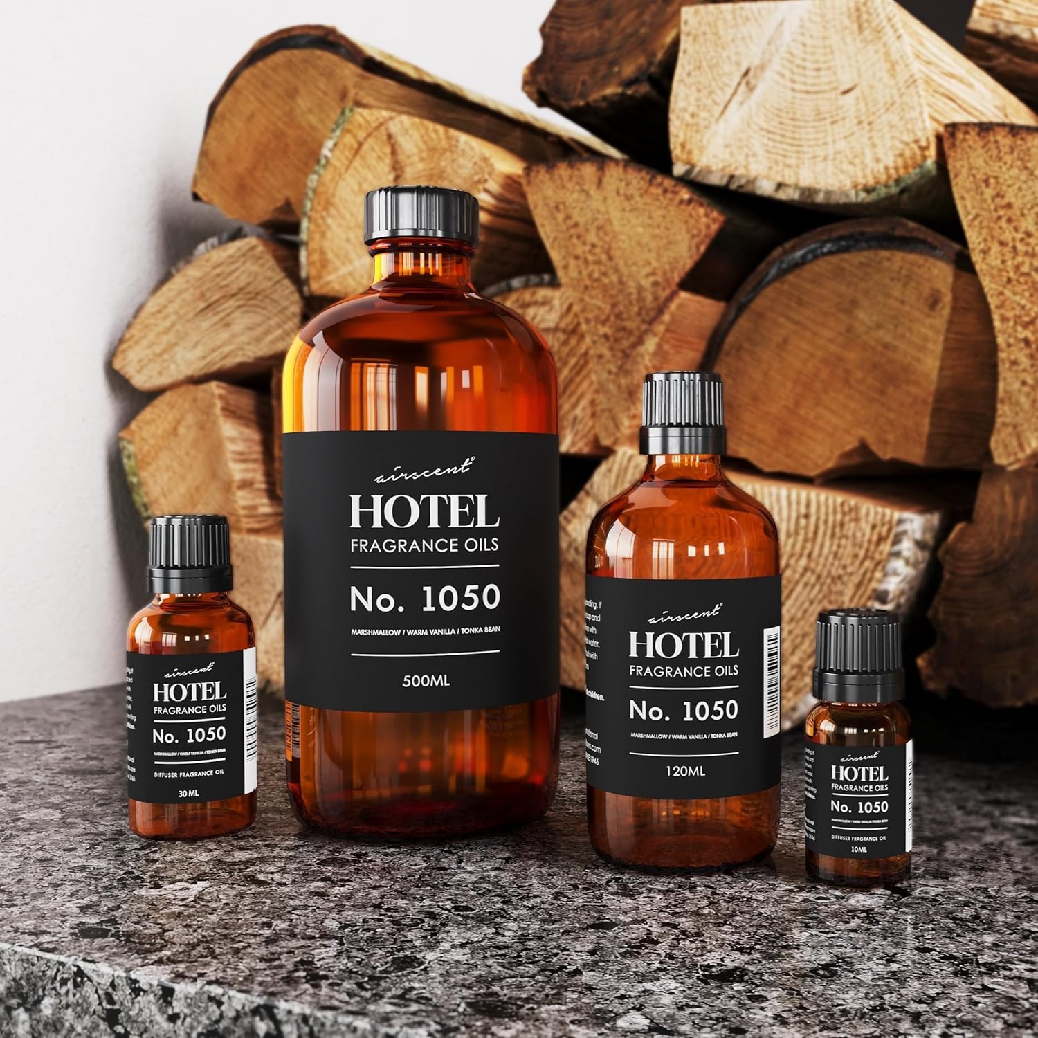 AirScent Warm Vanilla Hotel Diffuser Oil No. 1050 – Marshmallow Vanilla Tonka Bean – Premium Fragrance Oil for Ultrasonic and Waterless Diffusers and Crafting – 10 mL, 0.34 fl oz Dropper Bottle(16.9 Fl Oz (Pack of 1))