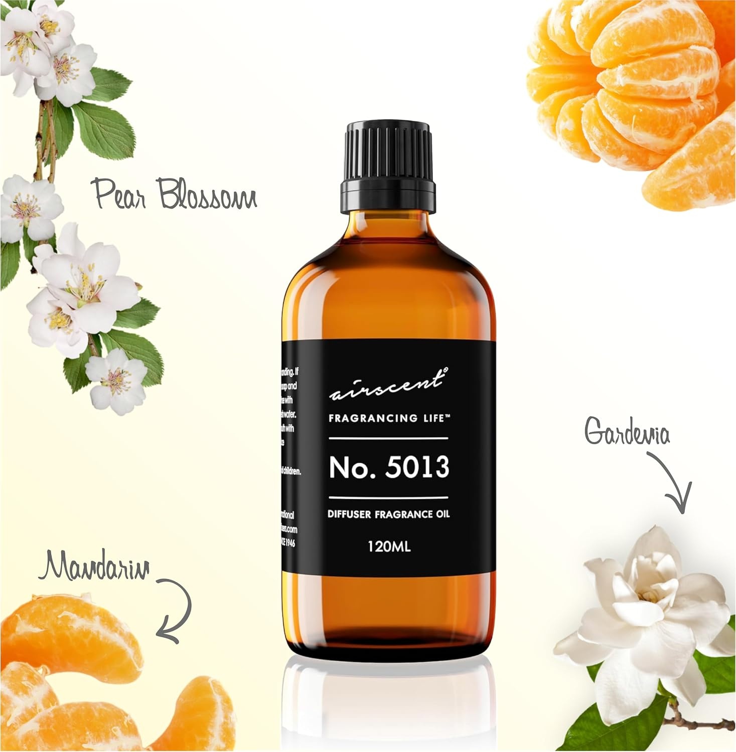 AirScent No. 5013 Perfume Dupe Diffuser Oil Inspired by Gorgeous Flora Perfume – Pear Blossom Gardenia Mandarin – 10 mL Fragrance Oil Blend for Ultrasonic and Waterless Diffusers and Crafting(16.9 Fl Oz (Pack of 1))