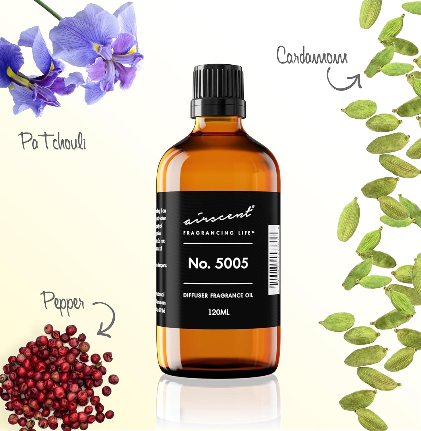 AirScent Diffuser Oil Inspired by TF’s Oud Wood – No. 5005 Perfume Dupe – Fragrance Oil Blend for Ultrasonic and Waterless Diffusers and Crafting – 10 ml, 0.34 fl oz Glass Bottle with Dropper(0.34 Fl Oz (Pack of 1))