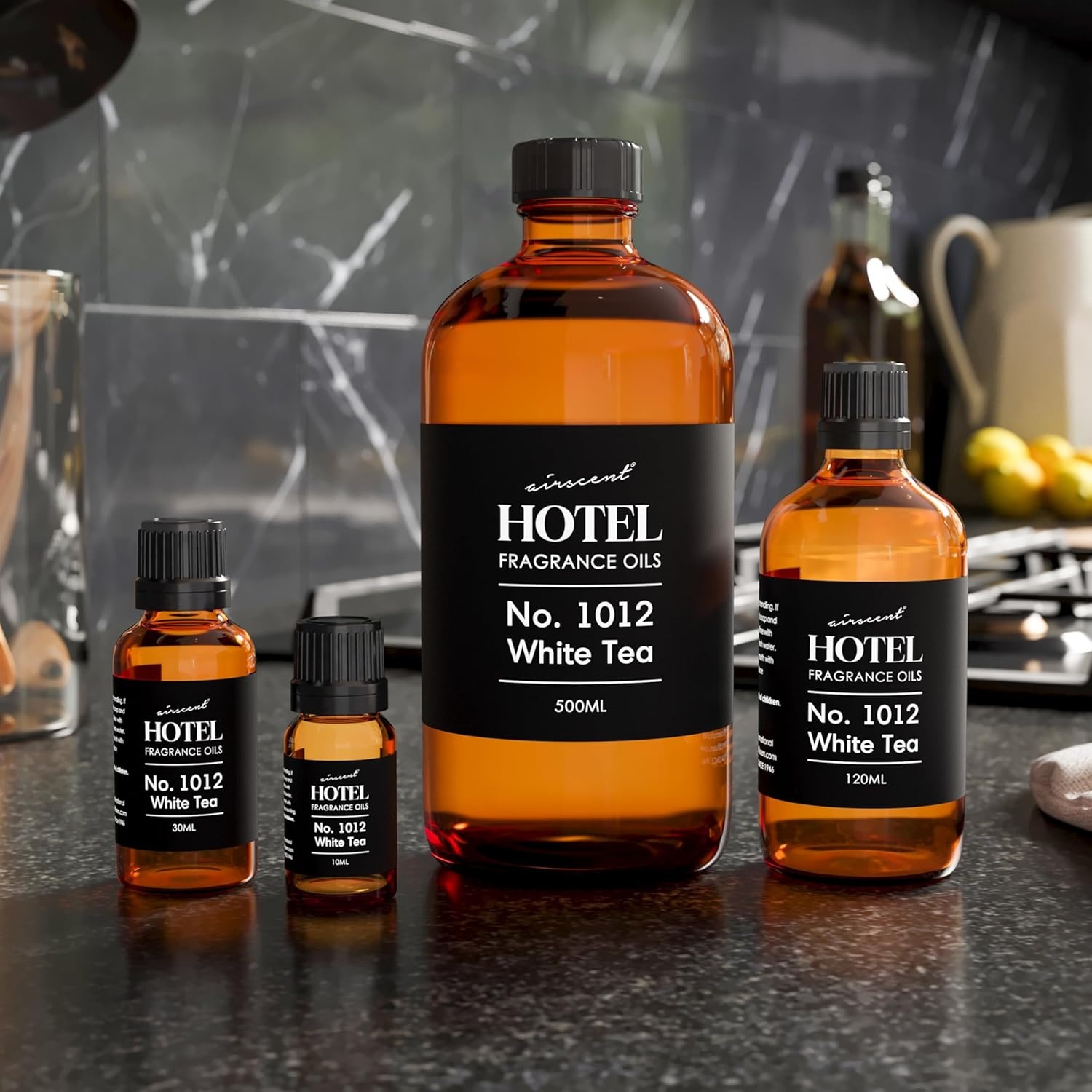 AirScent Hotel Diffuser Oil No. 1012 – The White Tea Hotel Scent – 10 mL | Premium Fragrance Oil for Ultrasonic and Waterless Diffusers and Crafting – 0.34 fl oz Dropper Bottle – Hotel Scent Dupe(White Tea)