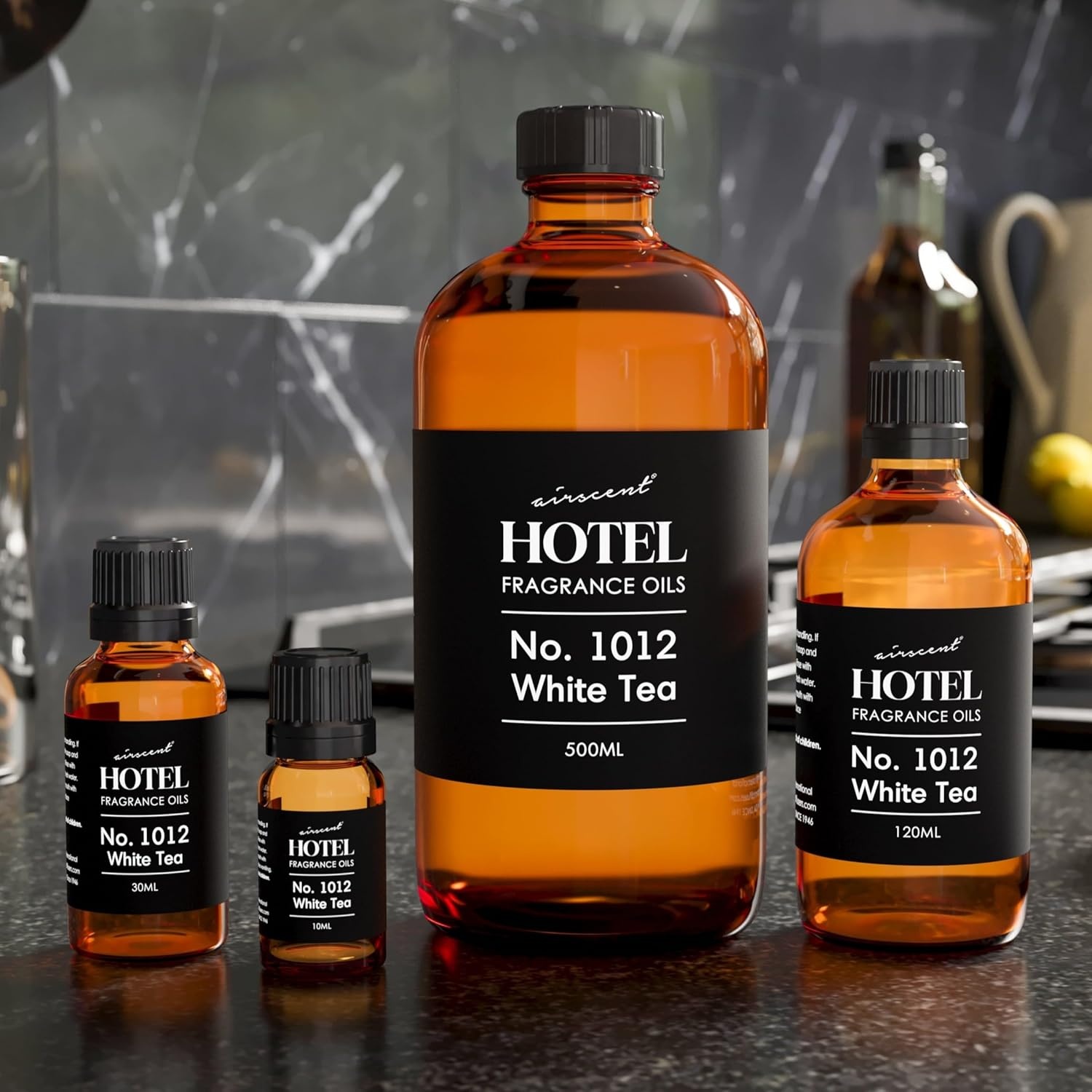 AirScent Hotel Diffuser Oil No. 1012 – The White Tea Hotel Scent – 10 mL | Premium Fragrance Oil for Ultrasonic and Waterless Diffusers and Crafting – 0.34 fl oz Dropper Bottle – Hotel Scent Dupe(White Tea)