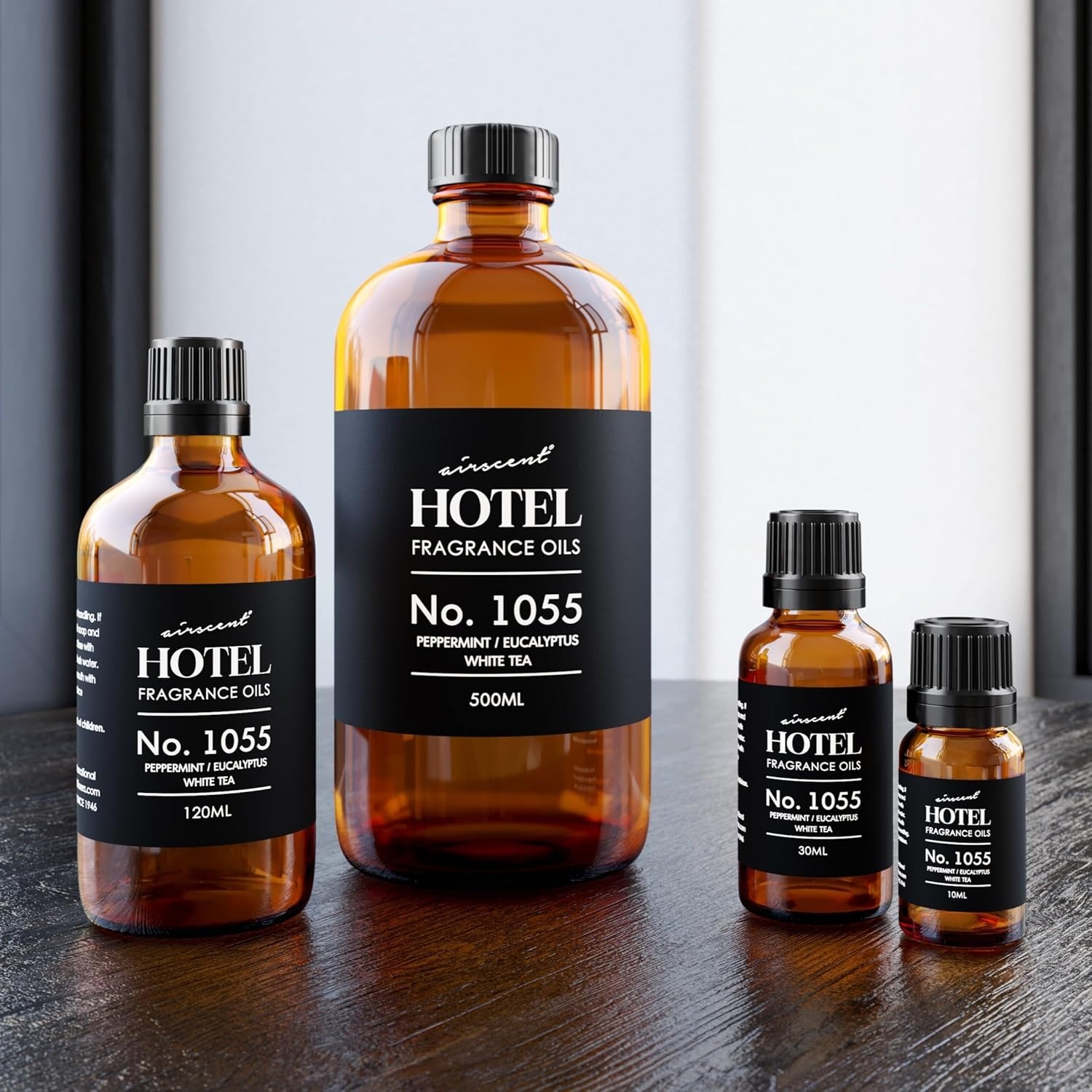 AirScent Hotel Diffuser Oil No. 1055 Inspired by Energize Hotel Scent – Peppermint Eucalyptus White Tea – Fragrance Oil Blend for Ultrasonic and Waterless Diffusers and Crafting – 10 mL(0.34 Fl Oz (Pack of 1))