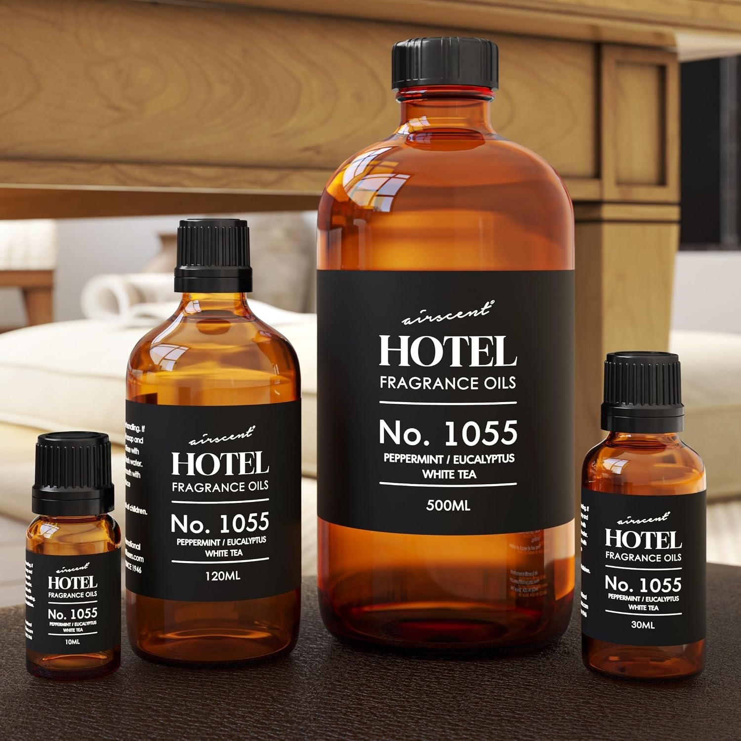 AirScent Hotel Diffuser Oil No. 1055 Inspired by Energize Hotel Scent – Peppermint Eucalyptus White Tea – Fragrance Oil Blend for Ultrasonic and Waterless Diffusers and Crafting – 10 mL(0.34 Fl Oz (Pack of 1))
