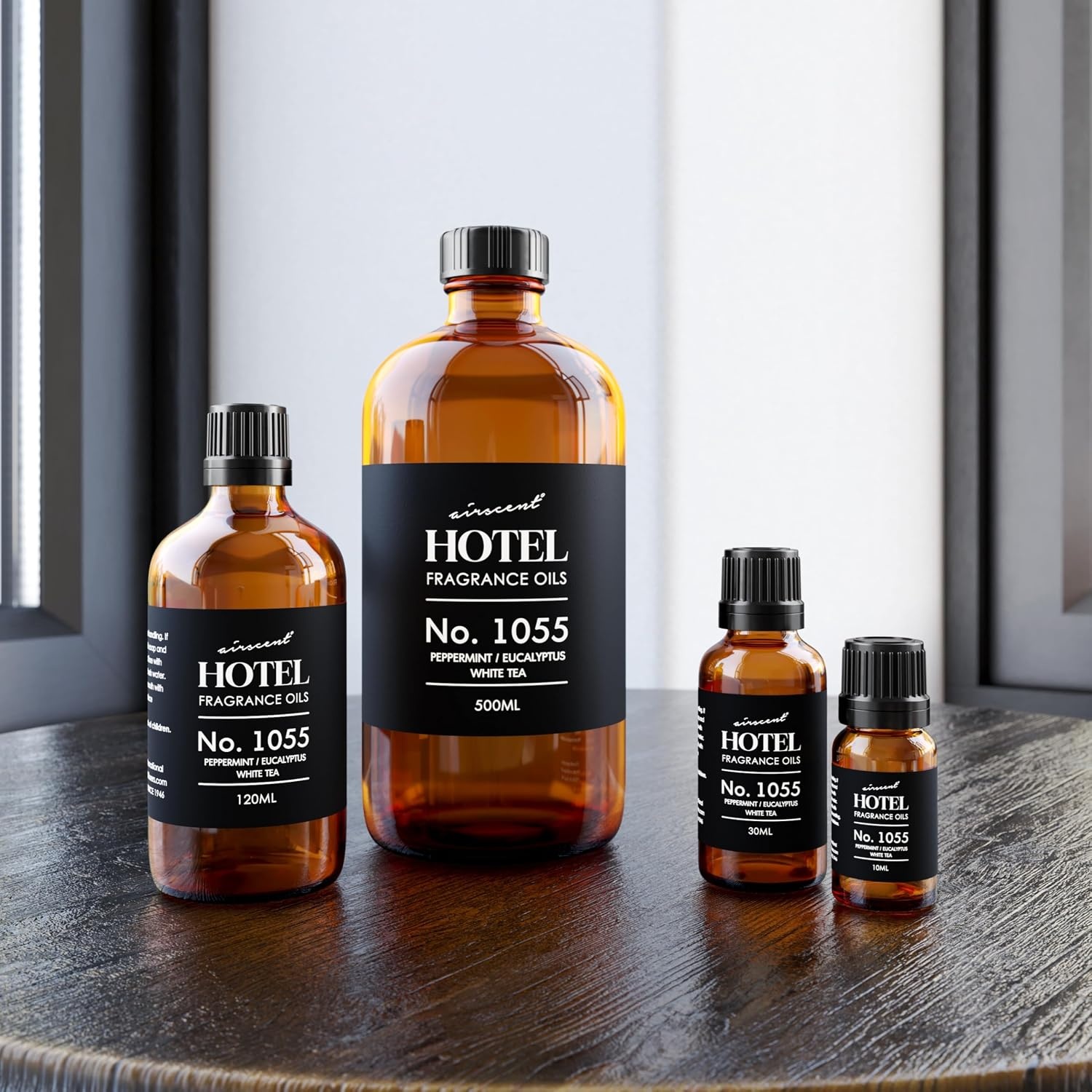 AirScent Hotel Diffuser Oil No. 1055 Inspired by Energize Hotel Scent – Peppermint Eucalyptus White Tea – Fragrance Oil Blend for Ultrasonic and Waterless Diffusers and Crafting – 10 mL(0.34 Fl Oz (Pack of 1))