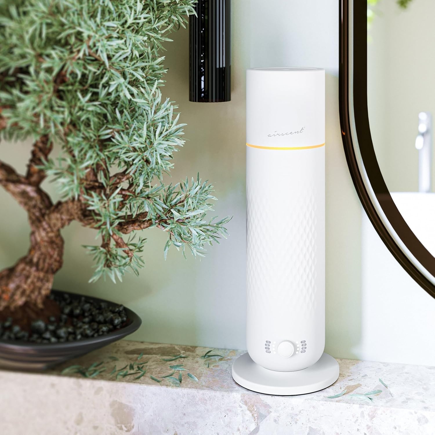 The AirScent Waterless Diffuser – Cold Air Scent Diffuser Oil Machine for Homes, Offices, Hotels and Spas – Aromatherapy Diffuser for Aesthetic Scenting – Black – 4.05 Oz – Fragrance Not Included(White)