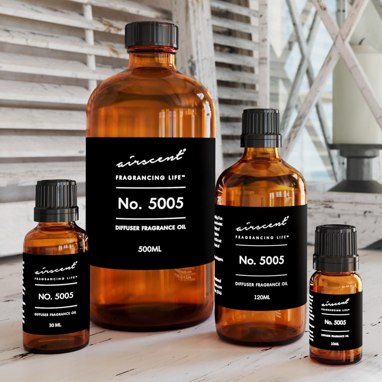AirScent Diffuser Oil Inspired by TF’s Oud Wood – No. 5005 Perfume Dupe – Fragrance Oil Blend for Ultrasonic and Waterless Diffusers and Crafting – 10 ml, 0.34 fl oz Glass Bottle with Dropper(4 Fl Oz (Pack of 1))