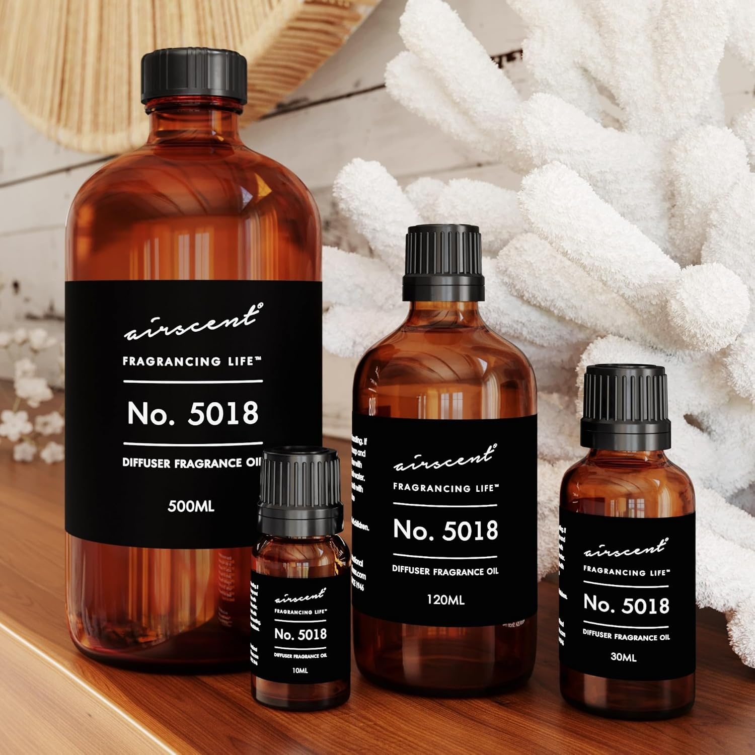 AirScent No. 5018 Perfume Dupe Diffuser Oil Inspired by CH Good-GRL – Amber Jasmine Tonka – Premium Fragrance Oil Blend for Ultrasonic and Waterless Diffusers and Crafting – 10 mL, 0.34 fl oz(0.34 Fl Oz (Pack of 1))