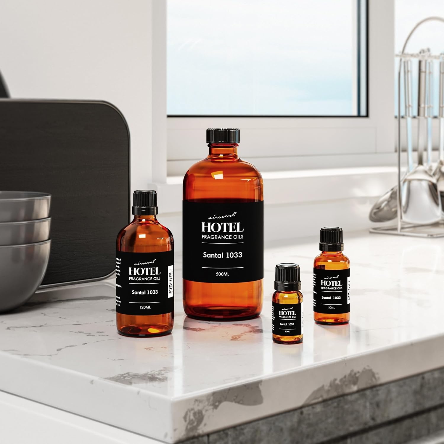AirScent Santal Diffuser Oil No. 1033 – Cardomom Sandalwood Iris – 10 mL | Santal-33 Inspired Perfume Dupe – Fragrance Oil for Ultrasonic and Waterless Diffusers and Crafting – 0.34 fl oz(16.9 Fl Oz (Pack of 1))