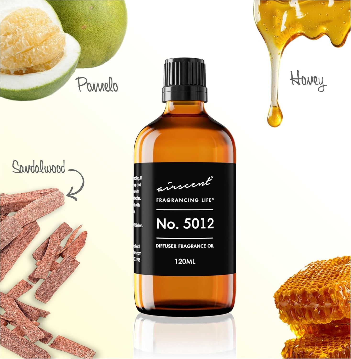 AirScent No. 5012 Perfume Dupe Diffuser Oil – Sandalwood Honey Pomelo – Premium Fragrance Oil Blend for Ultrasonic and Waterless Diffusers and Crafting – 10 mL, 0.34 fl oz(1 Fl Oz (Pack of 1))