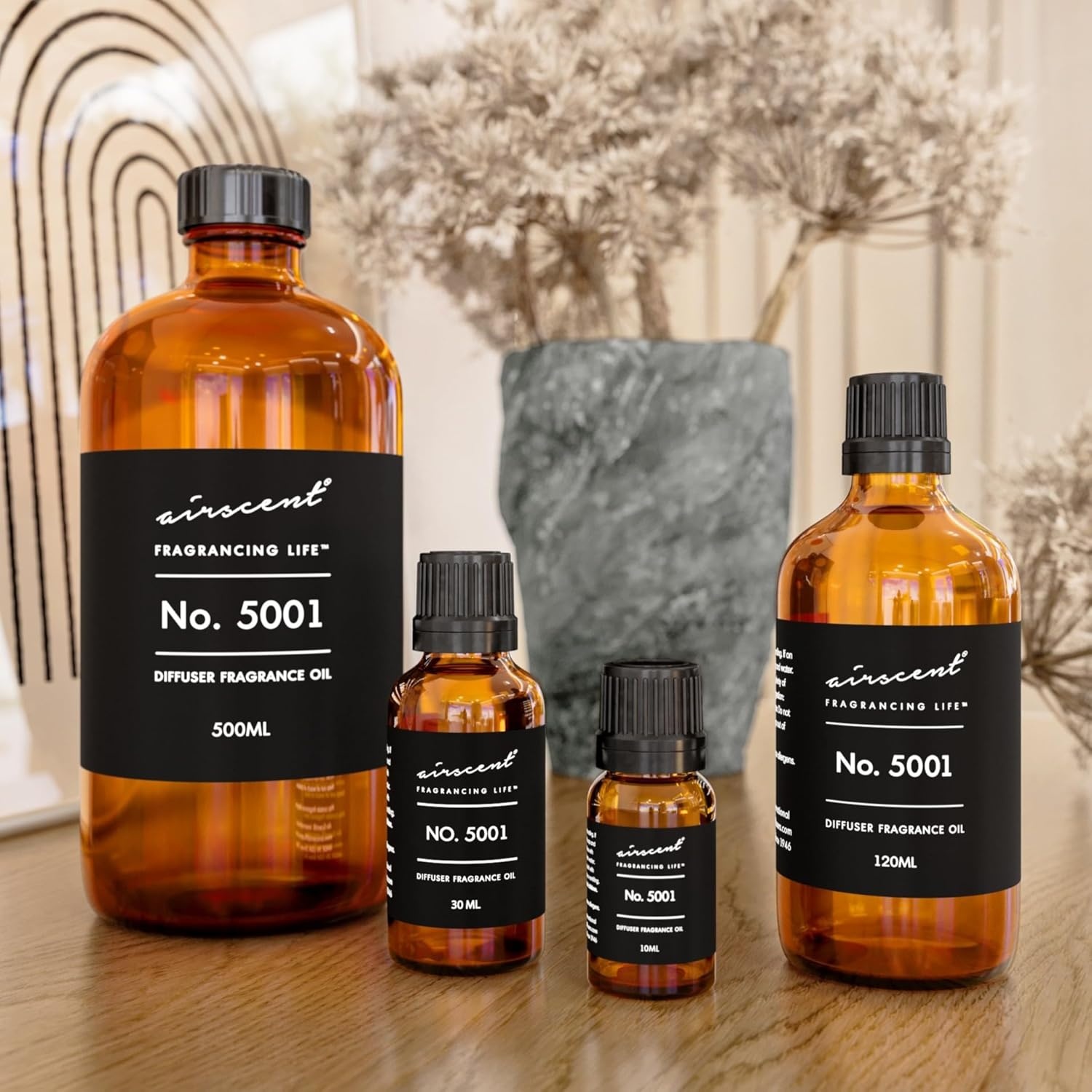 AirScent Bac. Rouge Inspired Diffuser Oil – Perfume Dupe – Premium Fragrance Oil No. 5001 for Ultrasonic and Waterless Diffusers and Crafting – 30 mL, 1 fl oz Glass Dropper Bottle(Baccarat Rouge)
