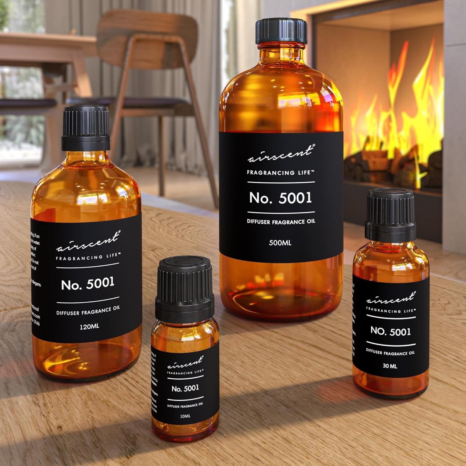 AirScent Bac. Rouge Inspired Diffuser Oil – Perfume Dupe – Premium Fragrance Oil No. 5001 for Ultrasonic and Waterless Diffusers and Crafting – 30 mL, 1 fl oz Glass Dropper Bottle(Baccarat Rouge)