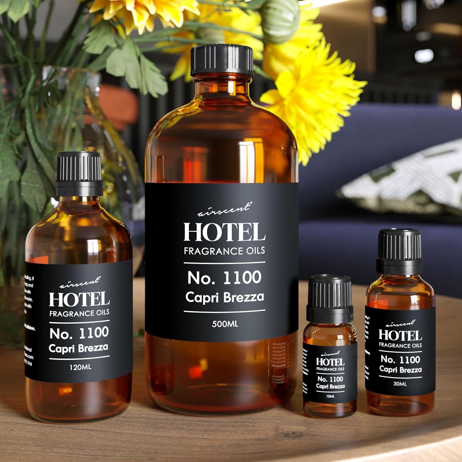 AirScent Capri Brezza Volcano-Inspired Diffuser Oil No. 1100-30 ml | Grapefruit Pineapple Mango – Premium Fragrance Oil for Ultrasonic and Waterless Diffusers and Crafting – 1 fl oz Glass Bottle(4 Fl Oz (Pack of 1))