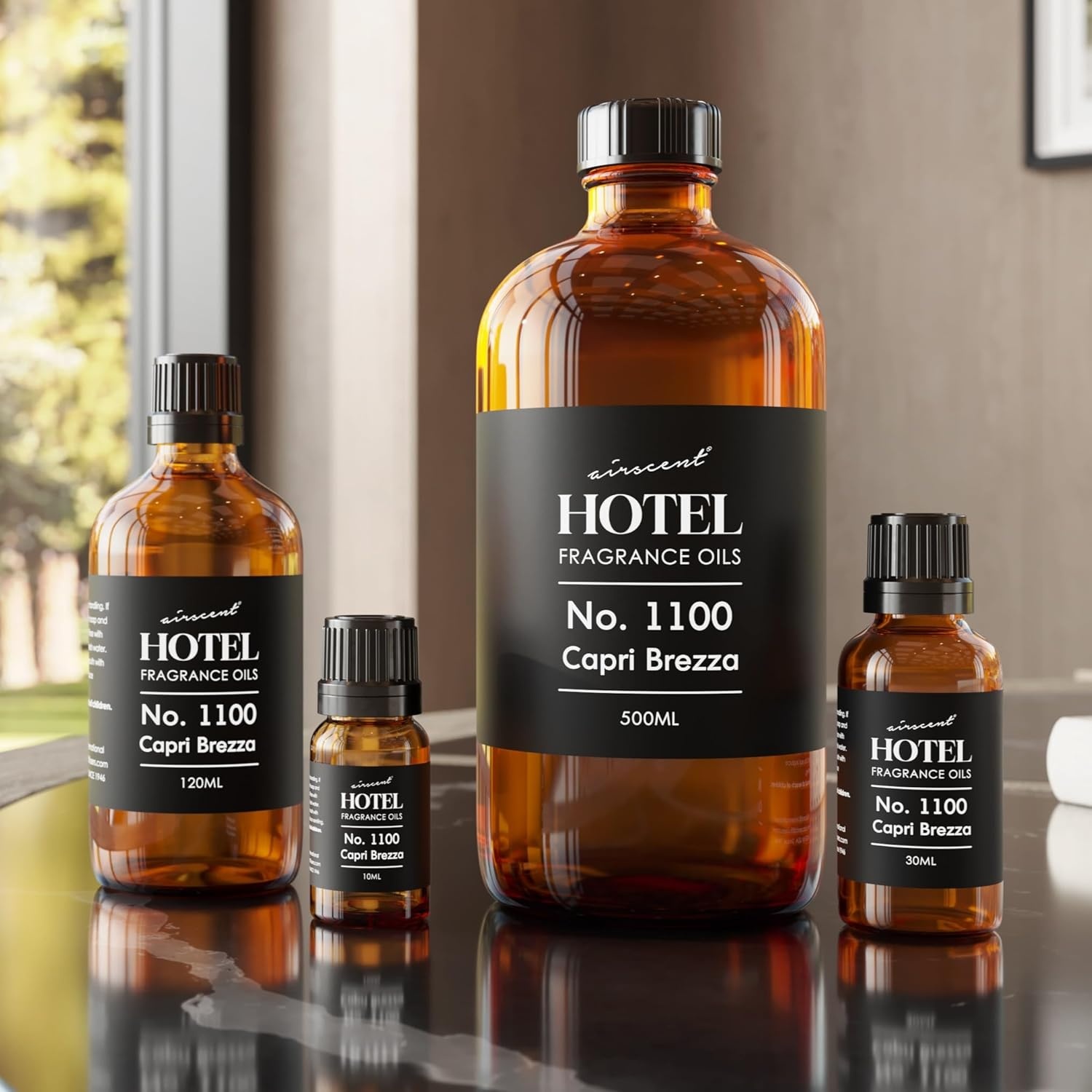 AirScent Capri Brezza Volcano-Inspired Diffuser Oil No. 1100-30 ml | Grapefruit Pineapple Mango – Premium Fragrance Oil for Ultrasonic and Waterless Diffusers and Crafting – 1 fl oz Glass Bottle(4 Fl Oz (Pack of 1))