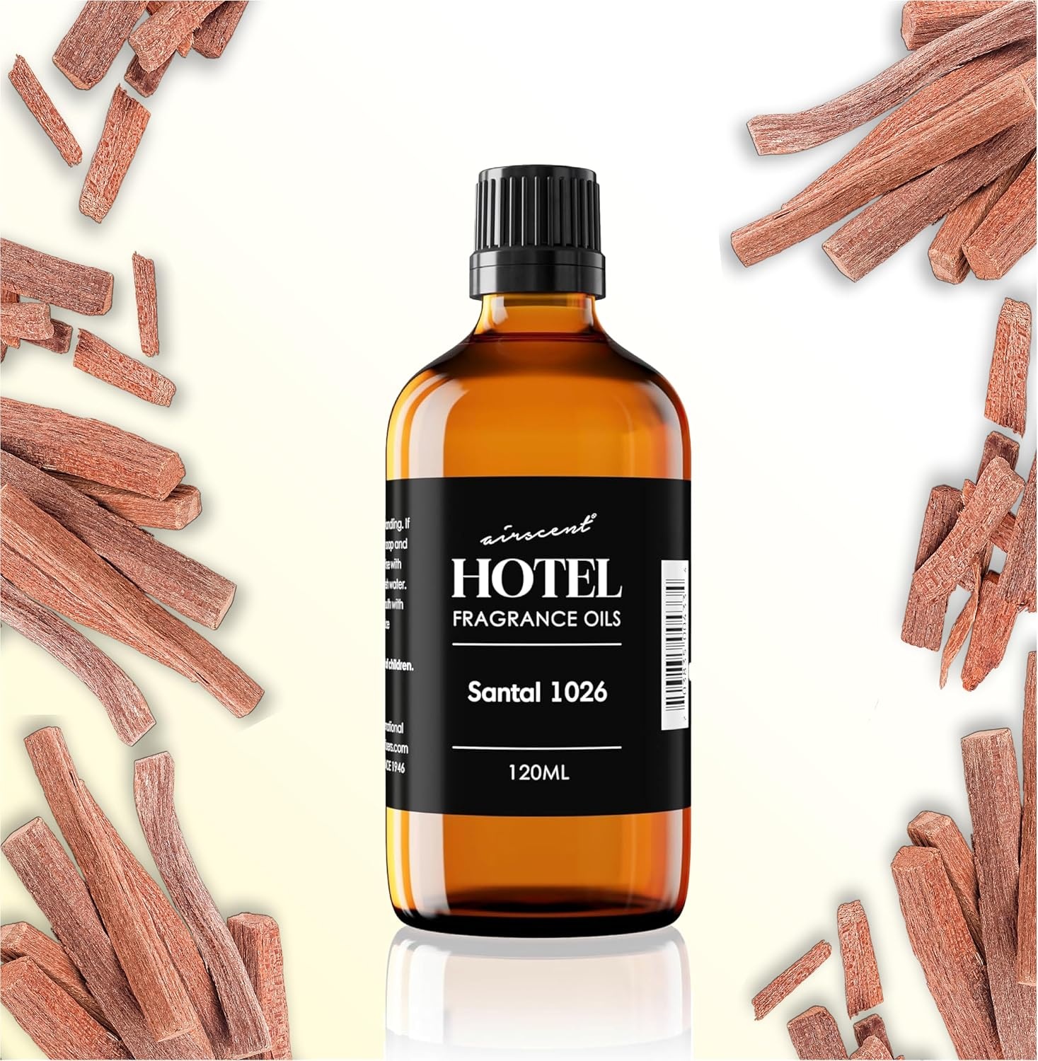 AirScent Hotel Diffuser Oil Santal Inspired 3-Pack Gift Set – 120 mL Fragrance Oil Bottles for Ultrasonic and Waterless Diffusers and Crafting – No. 1033, No. 1026 & Vanilla Santal