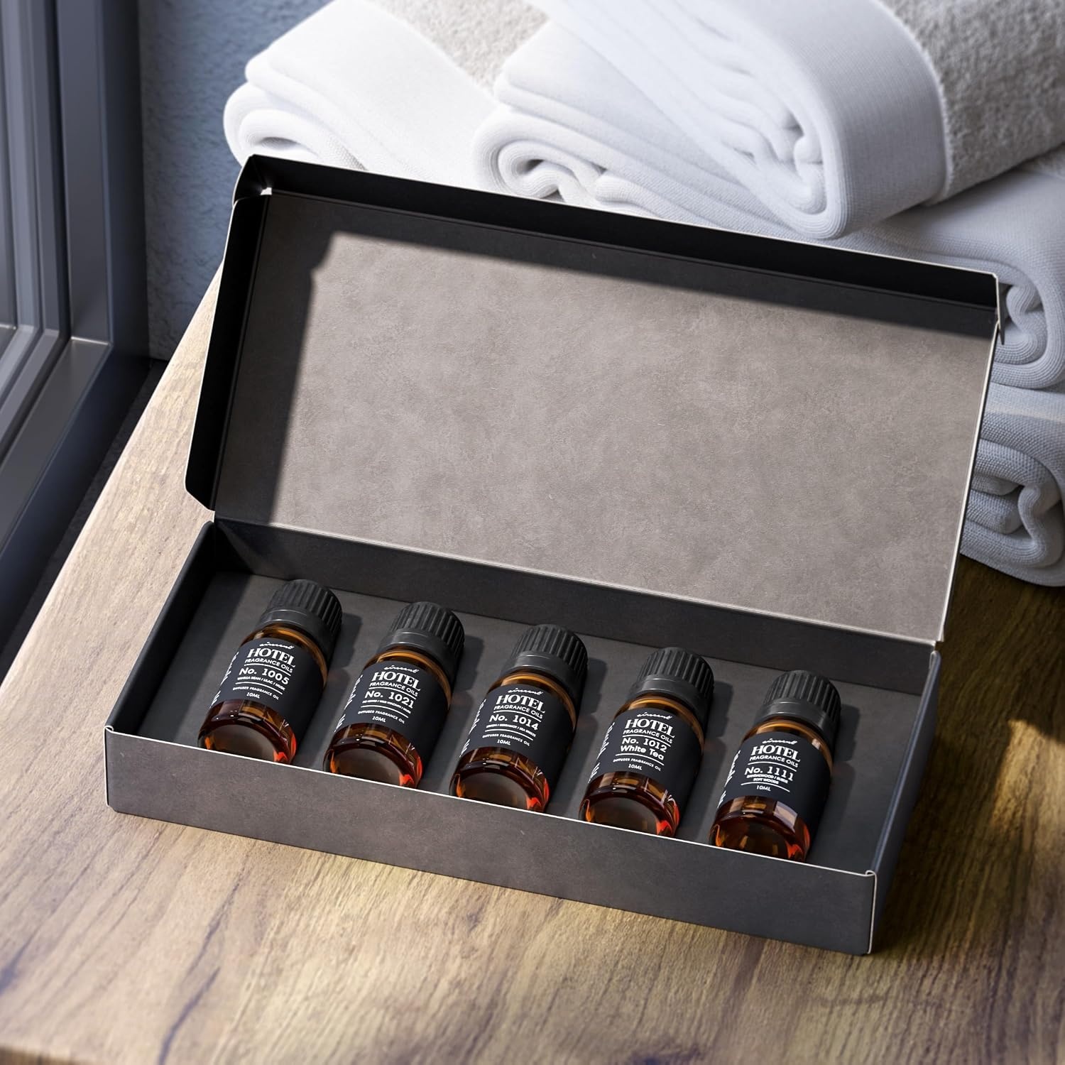 AirScent Hotel Diffuser Oil Gift Set Featuring Hotel Spa Scents – 10 mL, 0.34 fl oz Fragrance Oil Gift Set – Inspired by Acqualina, Four Seasons, My Way, The White Tea Hotel and Others