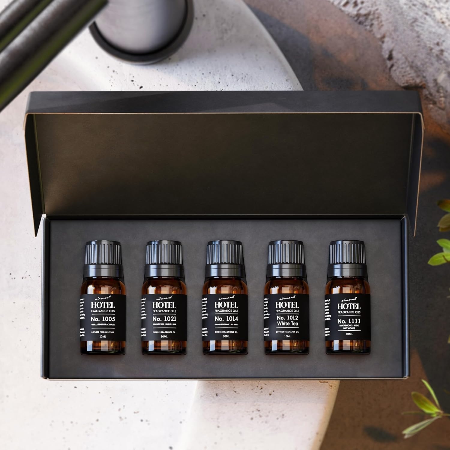 AirScent Hotel Diffuser Oil Gift Set Featuring Hotel Spa Scents – 10 mL, 0.34 fl oz Fragrance Oil Gift Set – Inspired by Acqualina, Four Seasons, My Way, The White Tea Hotel and Others