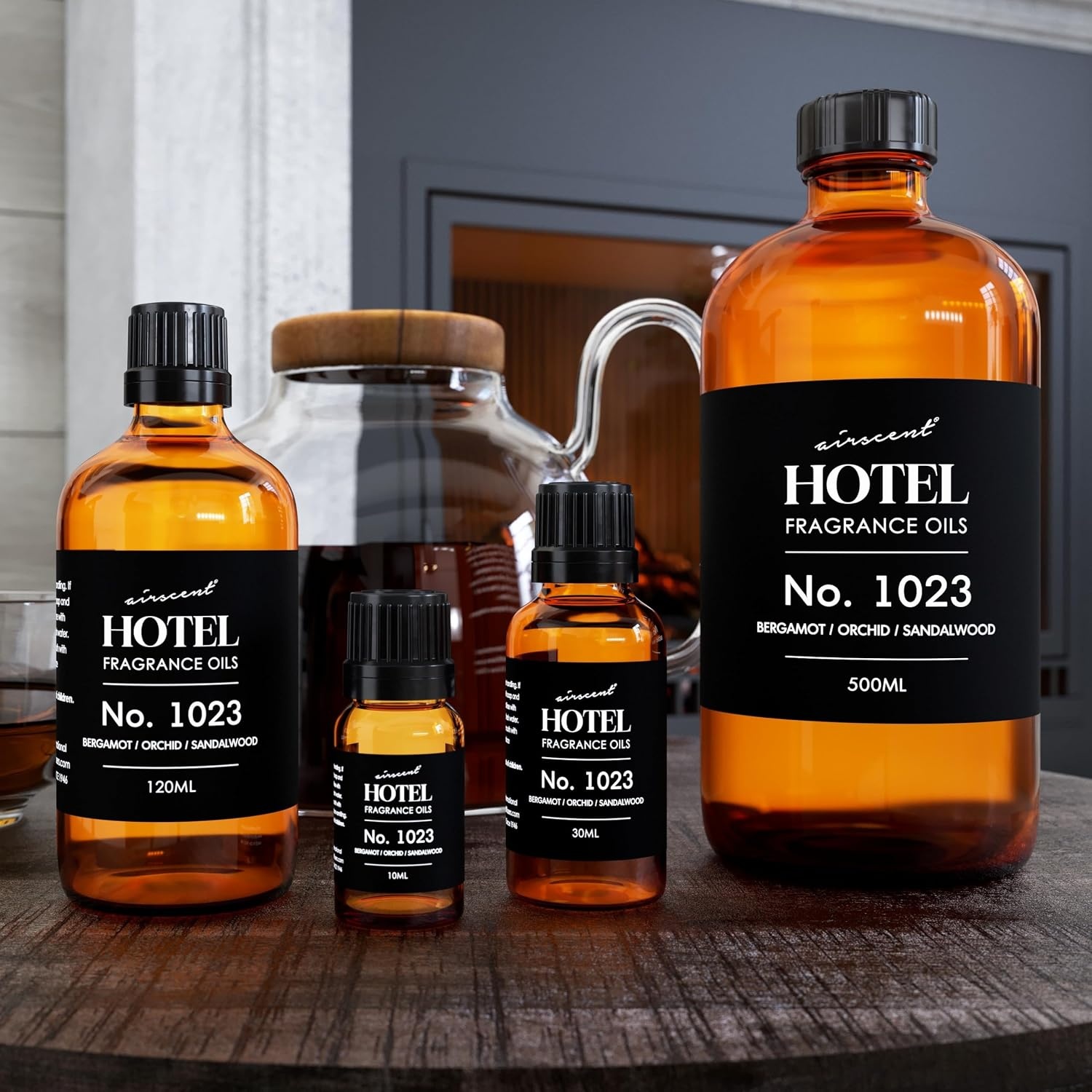 AirScent Hotel Diffuser Oil No. 1023 – Baccarat Hotel Inspired – 10 mL | Bergamot Orchid Sandalwood – Premium Fragrance Oil for Ultrasonic and Waterless Diffusers and Crafting – 0.34 fl oz Bottle(0.34 Fl Oz (Pack of 1))