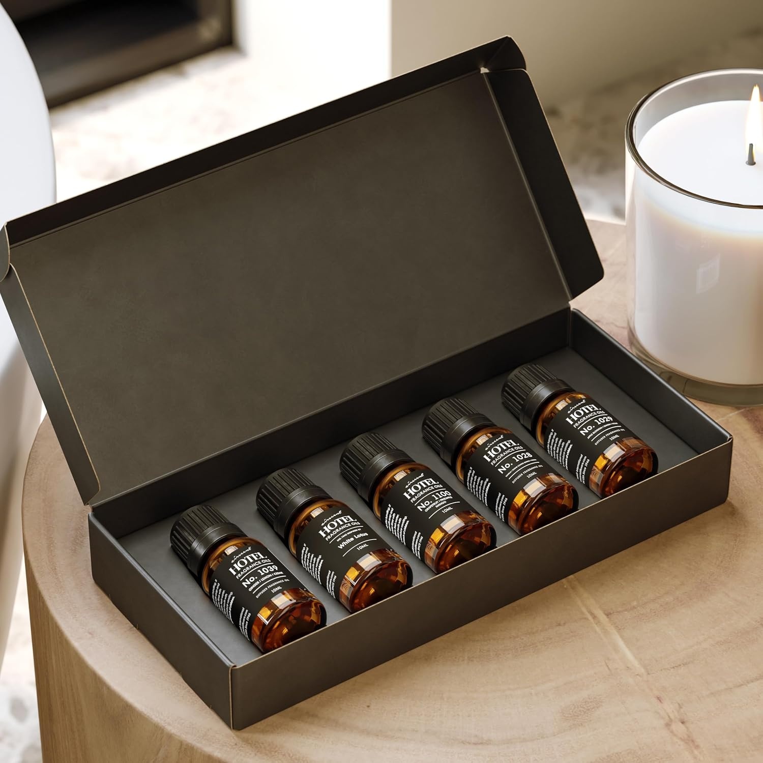 AirScent Hotel Diffuser Oil Gift Set – Tranquil Hotel Scents – 10 mL, 0.34 fl oz Fragrance Oil Set – Inspired by The White Lotus, Capri Brezza, Floral Breeze and Other Hotel Scents