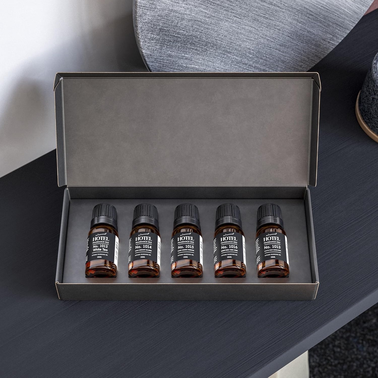 AirScent Hotel Diffuser Oil Gift Set – 5-Star Hotel Scents – 10 mL, 0.34 fl oz Fragrance Oil Set – Inspired By The Fairmont, The White Tea Hotel Scent and Other 5-Star Hotel Blends