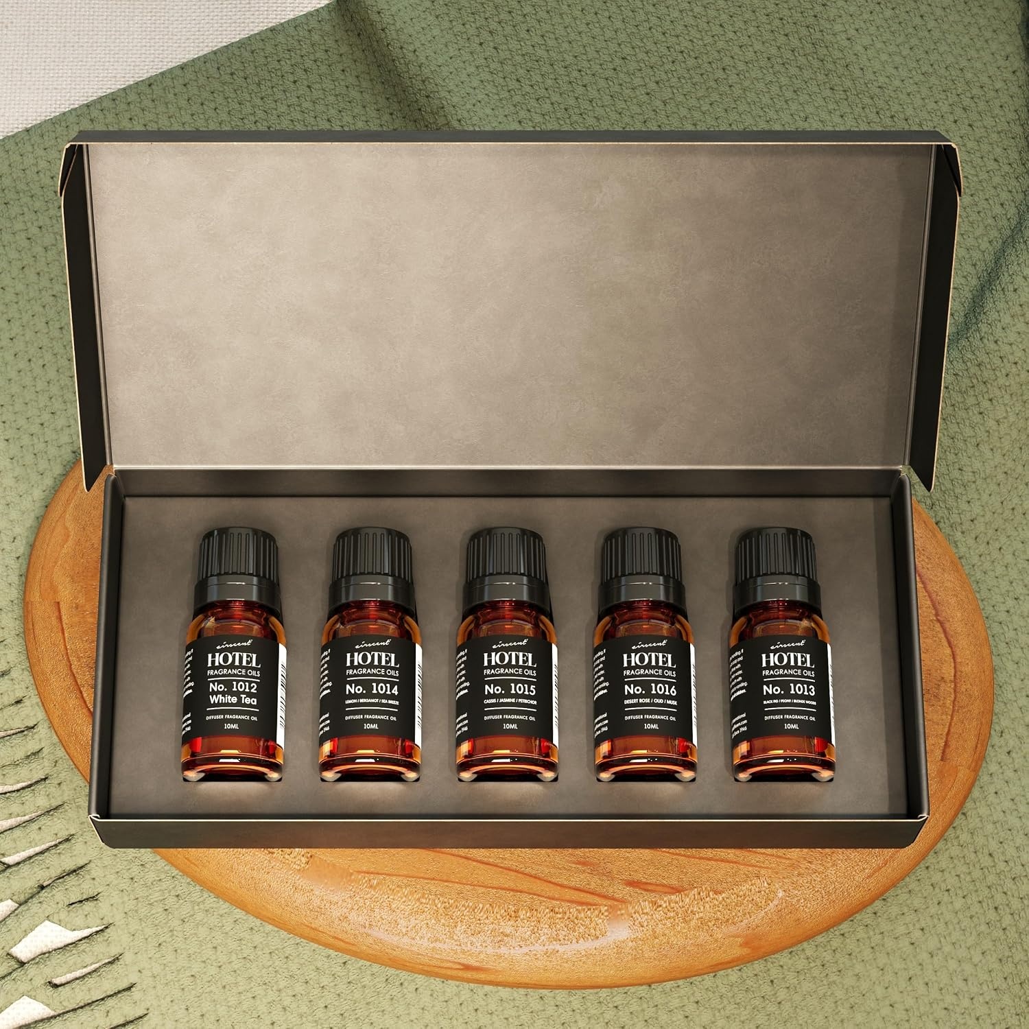 AirScent Hotel Diffuser Oil Gift Set – 5-Star Hotel Scents – 10 mL, 0.34 fl oz Fragrance Oil Set – Inspired By The Fairmont, The White Tea Hotel Scent and Other 5-Star Hotel Blends