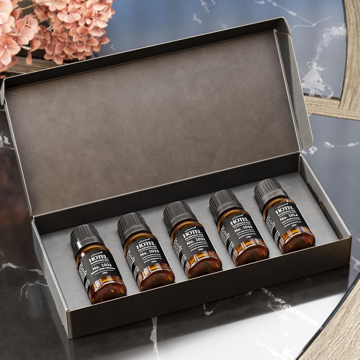 AirScent Hotel Diffuser Oil Gift Set – New York City Scents – 10 mL, 0.34 fl oz Fragrance Oil Set – Inspired by The Most Luxurious New York City Hotel Fragrances – Variety Pack Box Set