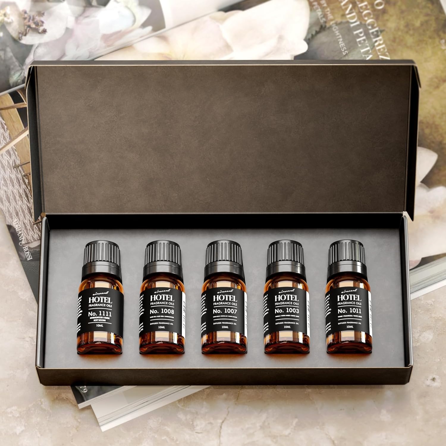 AirScent Hotel Diffuser Oil Gift Set – Inspired by The Most Popular 5-Star Hotel Scents – 10 mL, 0.34 fl oz Fragrance Oil Set – My Way, The Beach Villas and Other Luxury Hotel Scents
