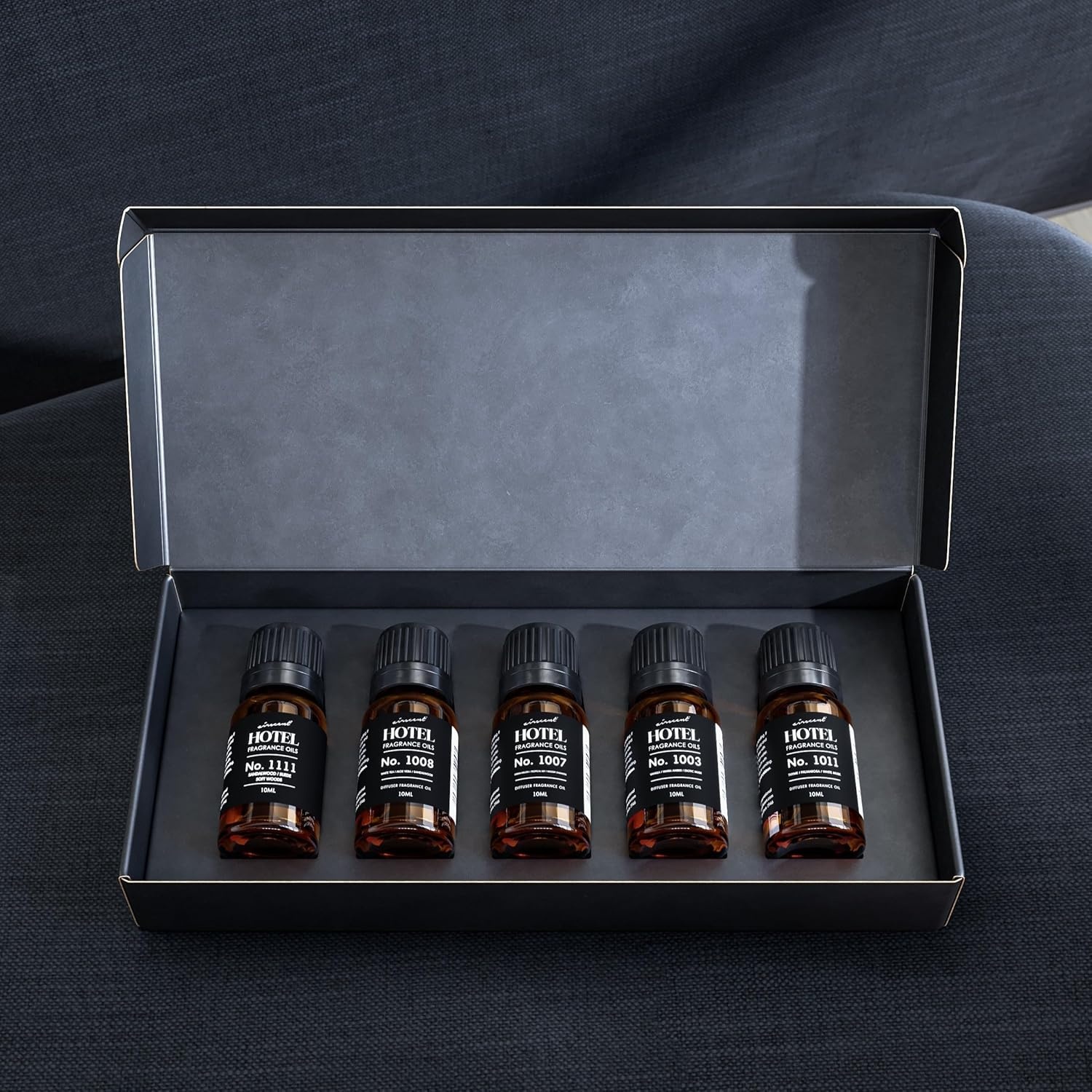 AirScent Hotel Diffuser Oil Gift Set – Inspired by The Most Popular 5-Star Hotel Scents – 10 mL, 0.34 fl oz Fragrance Oil Set – My Way, The Beach Villas and Other Luxury Hotel Scents
