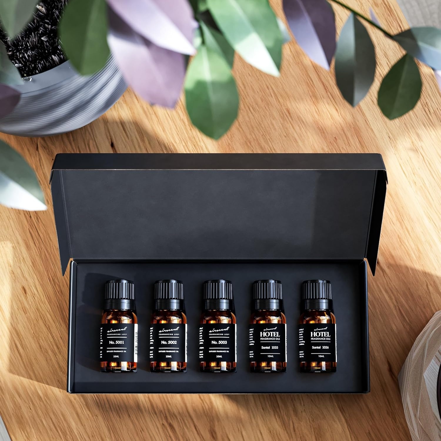 AirScent Perfume Dupe Fragrance Oil Gift Set – Pure Bliss Fragrances – 10 mL, 0.34 fl oz Diffuser Oil Set Inspired by Baccarat Rouge, Creed-Aventus, Coco-Inspired, Santal 1033 and Santal 1026