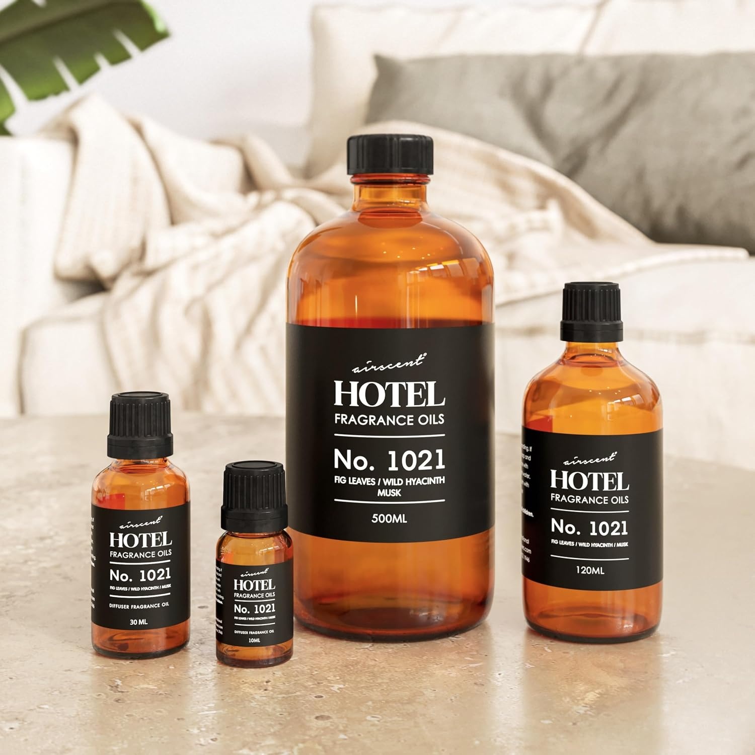 AirScent Hotel Diffuser Oil No. 1021 – Fig Leaves Hyacinth Sandalwood – Hotel Scent Dupe – Premium Fragrance Oil for Ultrasonic and Waterless Diffusers and Crafting – 10 mL, 0.34 fl oz Glass Bottle(16.9 Fl Oz (Pack of 1))