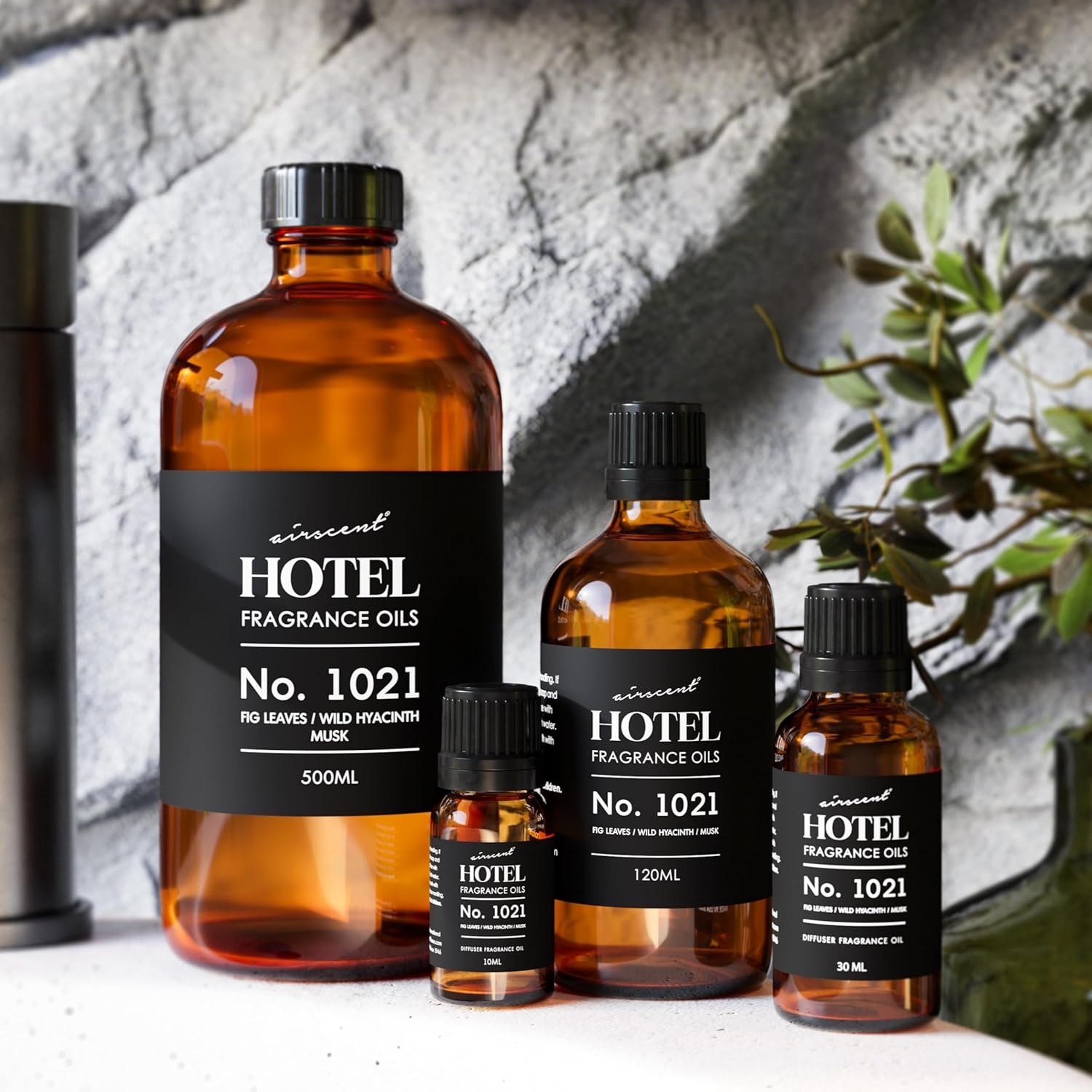 AirScent Hotel Diffuser Oil No. 1021 – Fig Leaves Hyacinth Sandalwood – Hotel Scent Dupe – Premium Fragrance Oil for Ultrasonic and Waterless Diffusers and Crafting – 10 mL, 0.34 fl oz Glass Bottle(16.9 Fl Oz (Pack of 1))