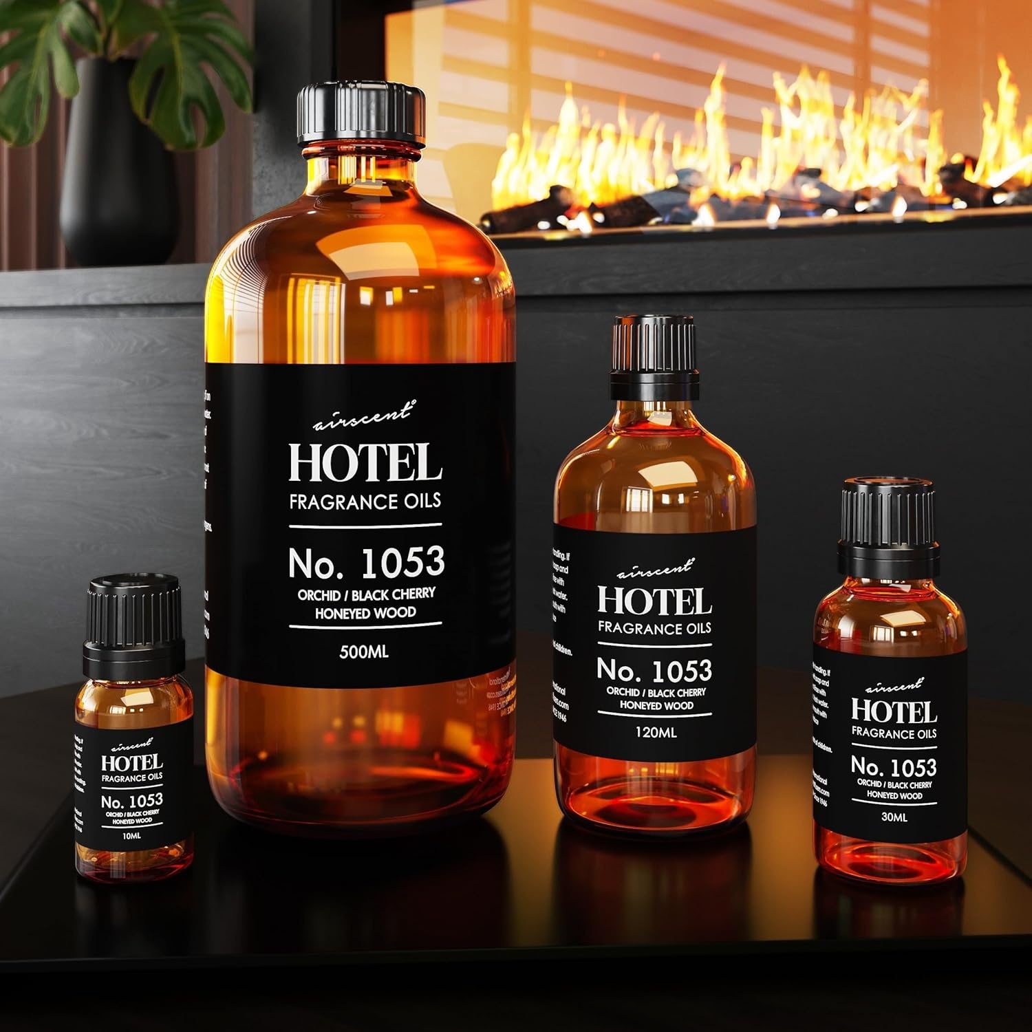 AirScent Black Orchid Hotel Diffuser Oil No. 1053 – Orchid, Black Cherry, Honeyed Wood – Premium Fragrance Oil for Ultrasonic and Waterless Diffusers and Crafting – 10 mL, 0.34 fl oz Glass Bottle(4 Fl Oz (Pack of 1))