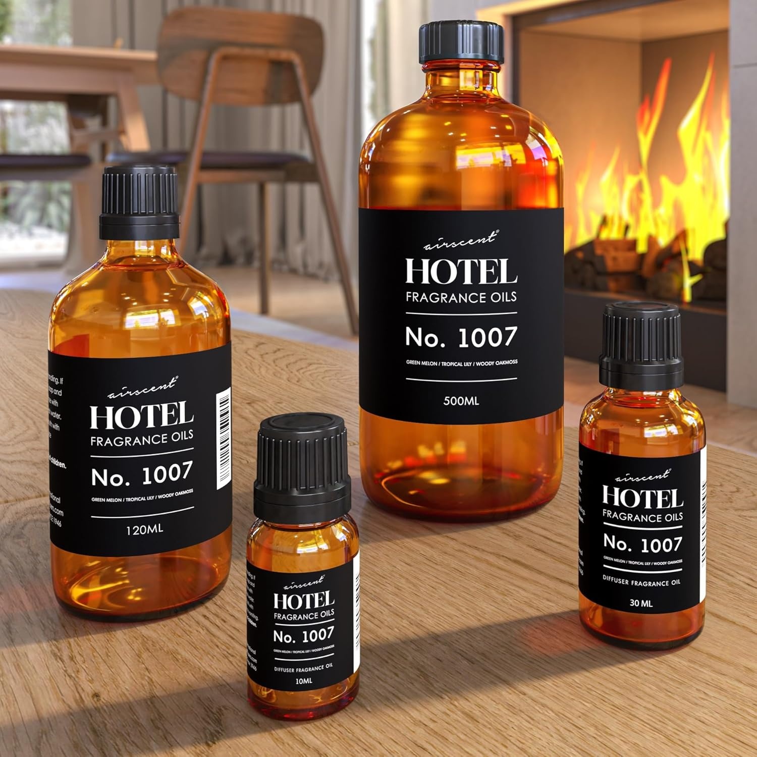 AirScent Hotel Diffuser Oil No. 1007 – Green Melon Lily Oakmoss – 10 mL | Hotel Scent Dupe Premium Fragrance Oil for Ultrasonic and Waterless Diffusers and Crafting – 1 fl oz Glass Dropper Bottle(4 Fl Oz (Pack of 1))