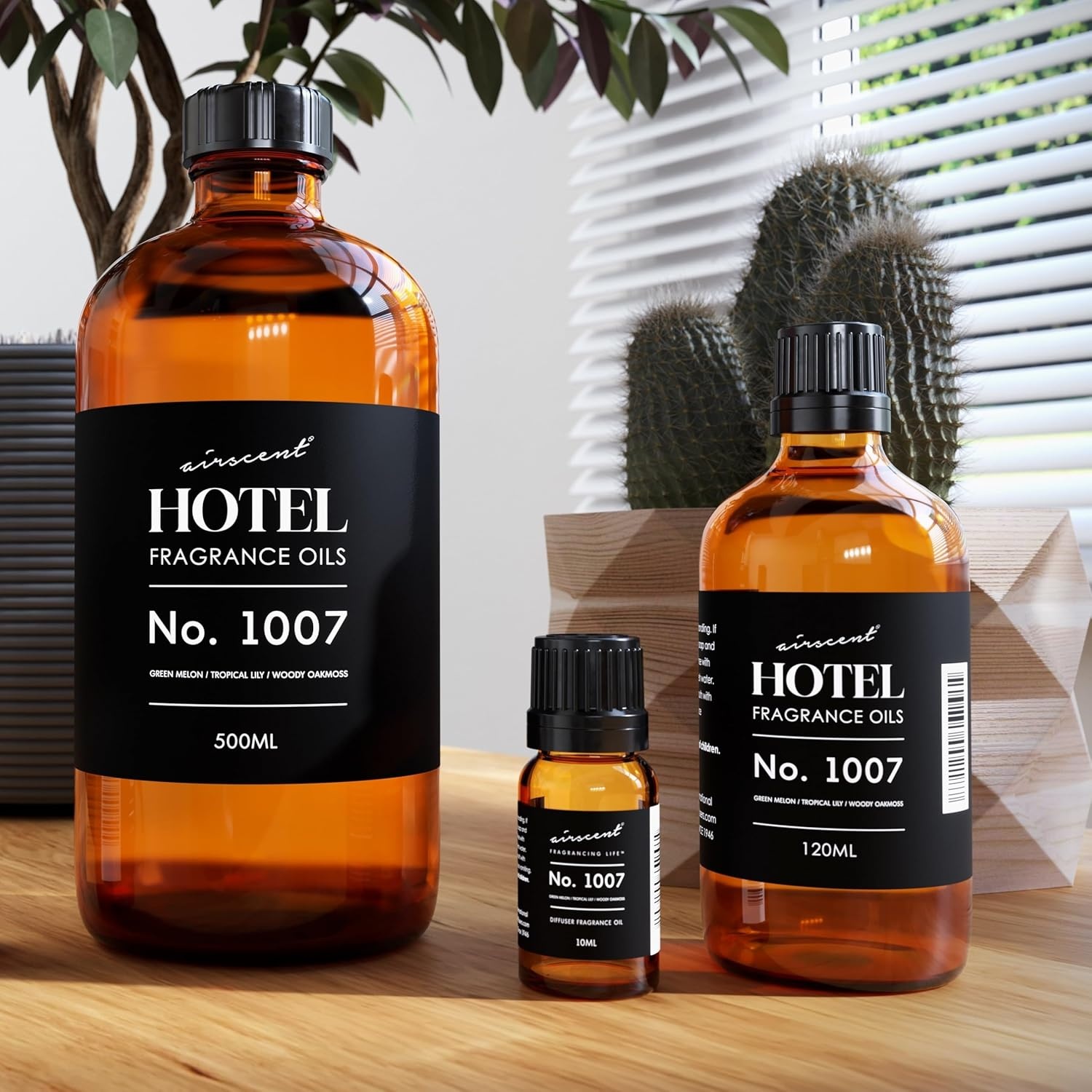 AirScent Hotel Diffuser Oil No. 1007 – Green Melon Lily Oakmoss – 10 mL | Hotel Scent Dupe Premium Fragrance Oil for Ultrasonic and Waterless Diffusers and Crafting – 1 fl oz Glass Dropper Bottle(4 Fl Oz (Pack of 1))