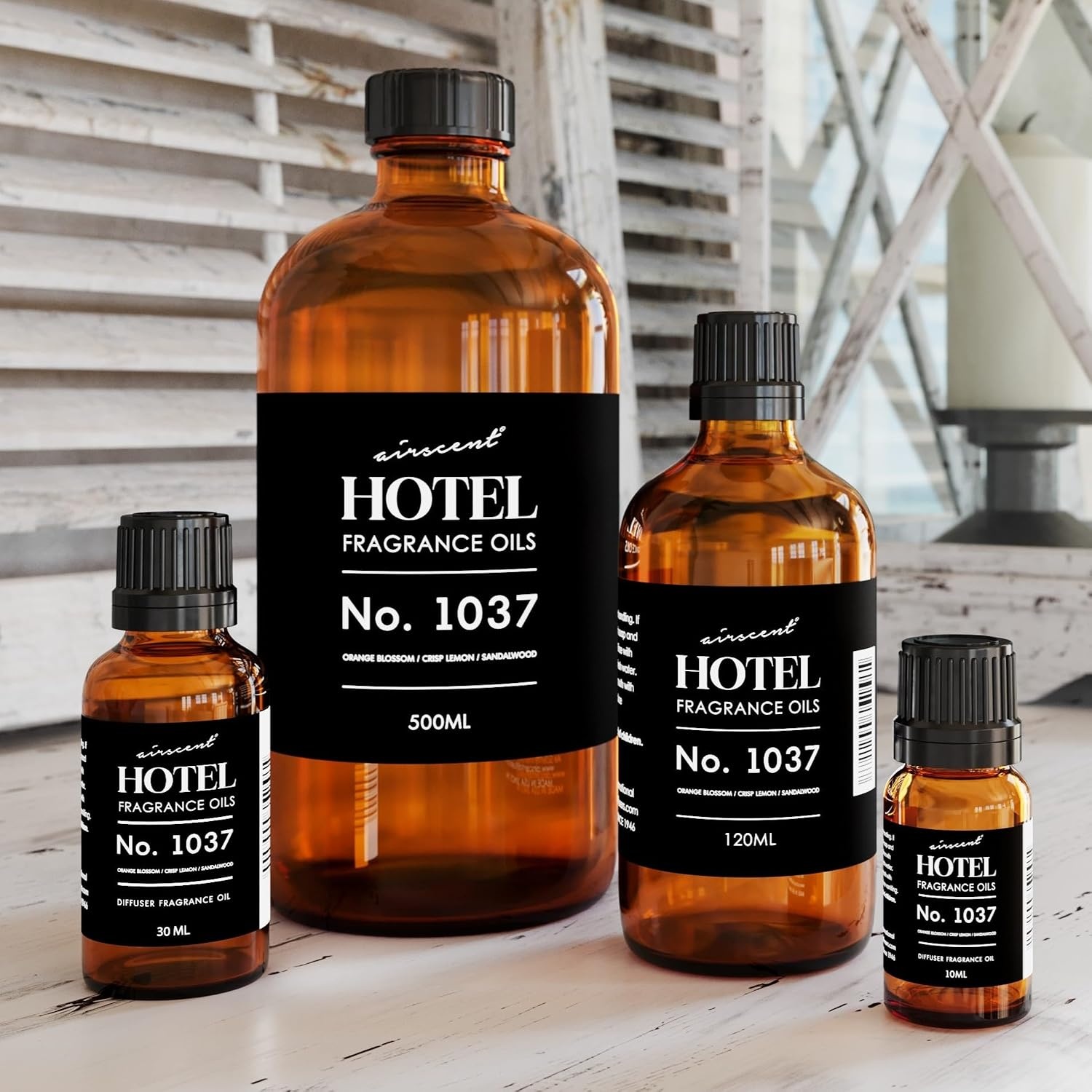 AirScent Hotel Diffuser Oil No. 1037 – Orange Blossom Lemon and Sandalwood – Hotel Scent Dupe – Premium Fragrance Oil for Ultrasonic and Waterless Diffusers and Crafting – 10 mL, 0.34 fl oz Bottle(1 Fl Oz (Pack of 1))