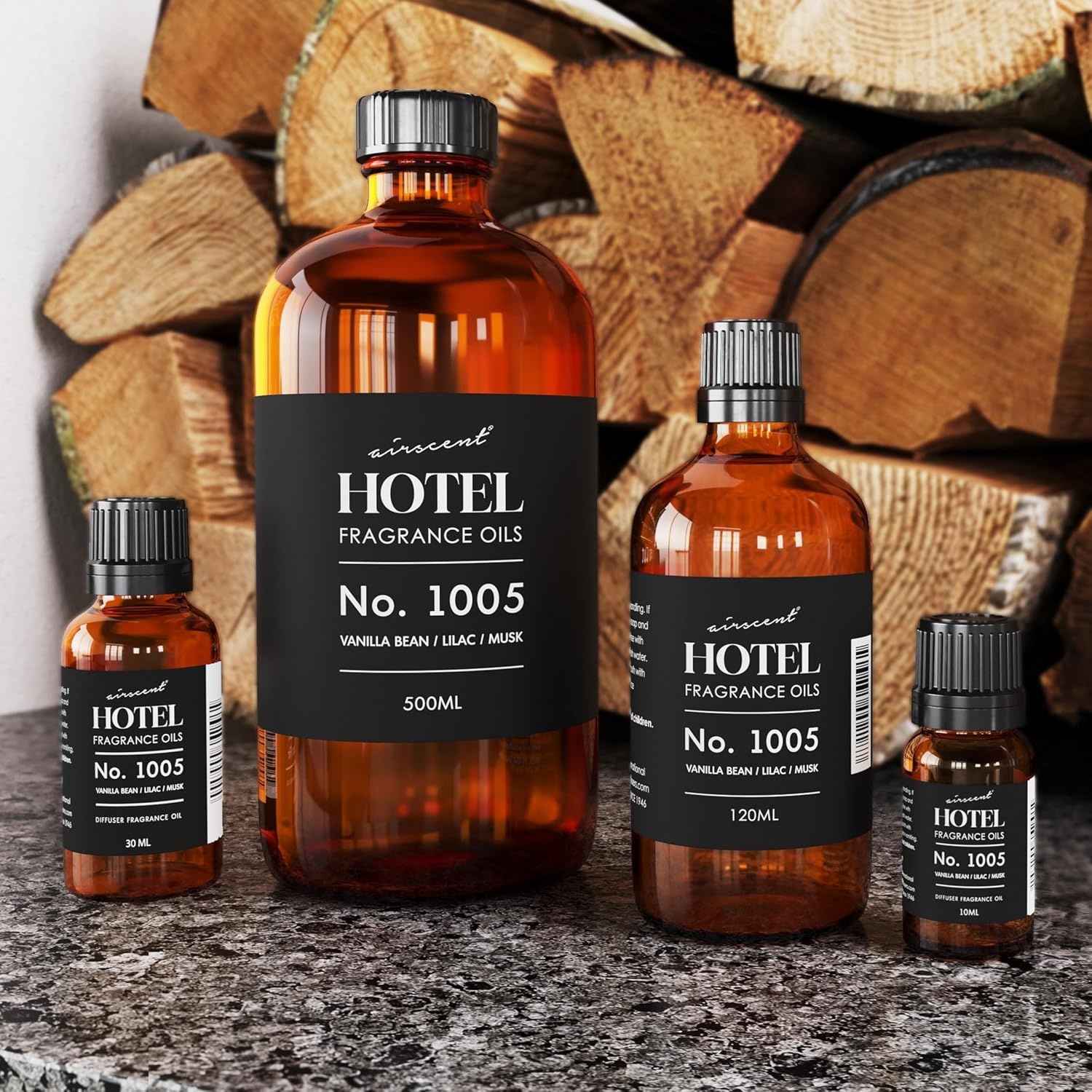 AirScent Hotel Diffuser Oil No. 1005 – Vanilla Lilac Sandalwood – 10 mL | Hotel Scent Dupe – Premium Fragrance Oil for Ultrasonic and Waterless Diffusers and Crafting – .34 fl oz Dropper Bottle(Vanilla Bean & Lilac)