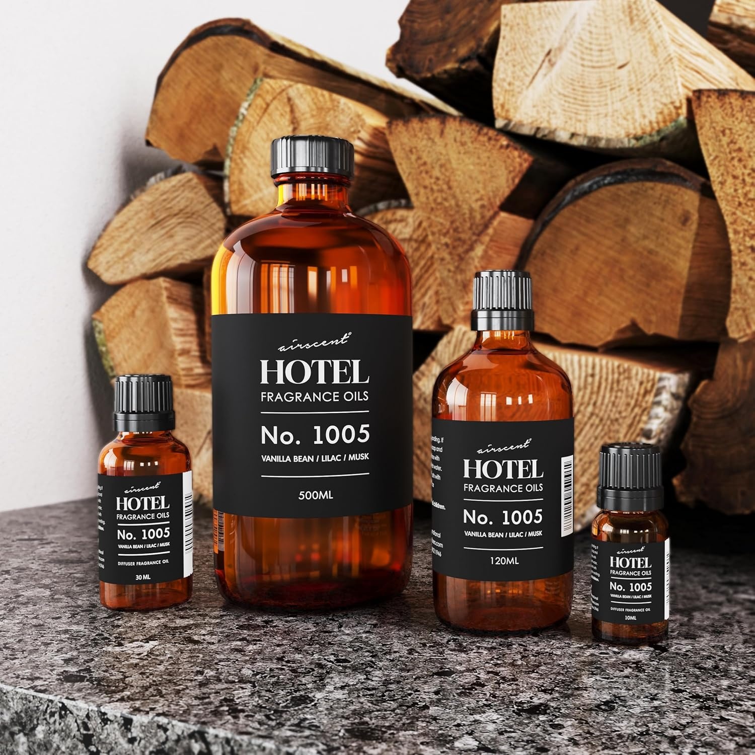 AirScent Hotel Diffuser Oil No. 1005 – Vanilla Lilac Sandalwood – 10 mL | Hotel Scent Dupe – Premium Fragrance Oil for Ultrasonic and Waterless Diffusers and Crafting – .34 fl oz Dropper Bottle(Vanilla Bean & Lilac)