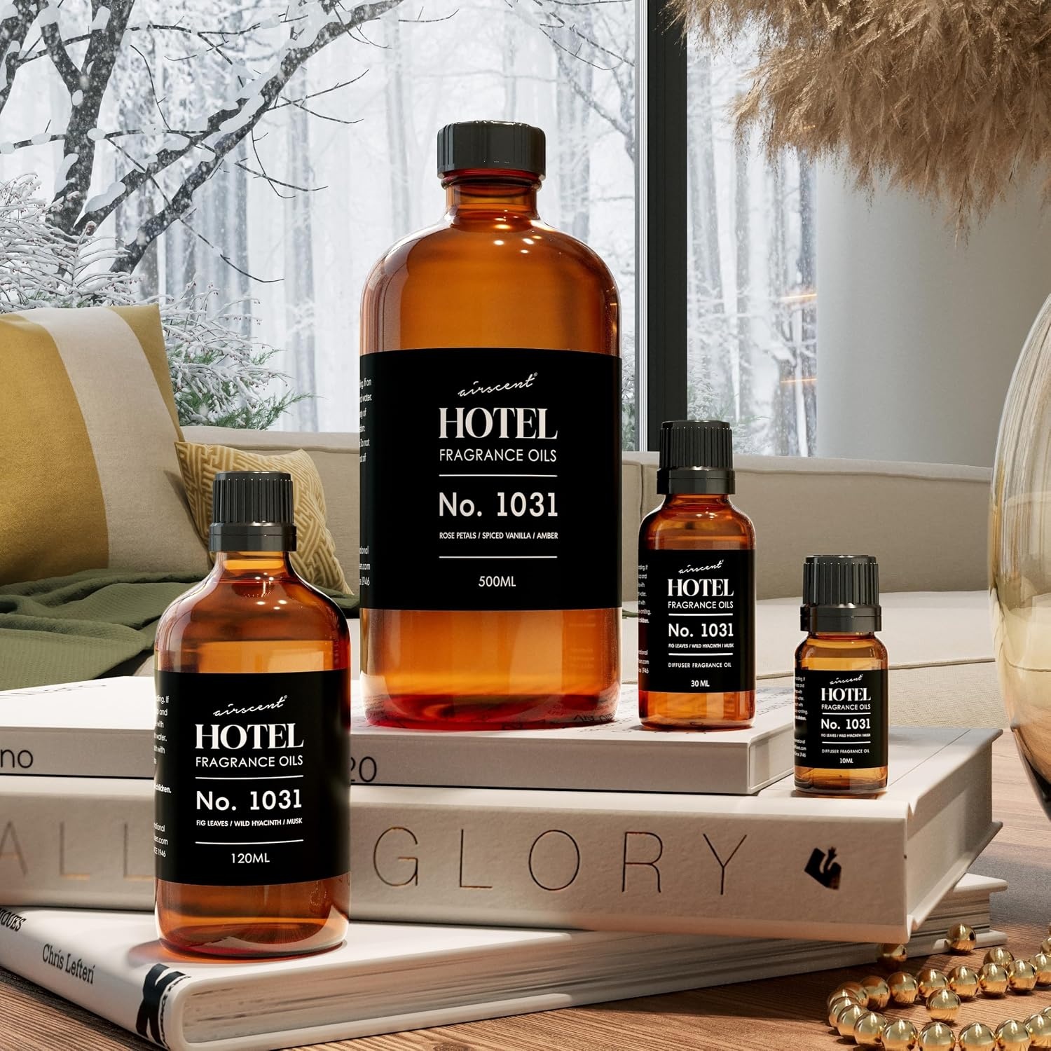 AirScent Hotel Diffuser Oil No. 1031 – Rose Petals Spiced Vanilla Amber – Hotel Scent Dupe – Premium Fragrance Oil for Ultrasonic and Waterless Diffusers and Crafting – 10 mL, 0.34 fl oz Glass Bottle(1 Fl Oz (Pack of 1))