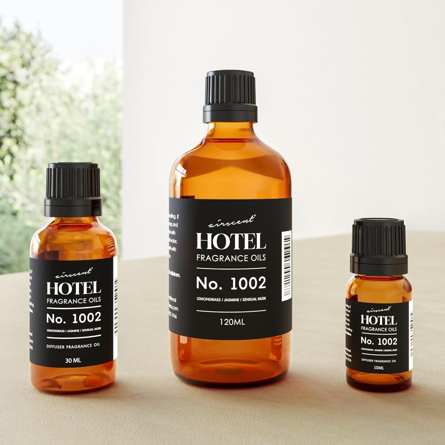 AirScent Hotel Diffuser Oil No. 1002 – Lemongrass Jasmine Amber – 10 mL | Hotel Scent Dupe – Premium Fragrance Oil for Ultrasonic and Waterless Diffusers and Crafting – .34 fl oz Dropper Bottle(0.34 Fl Oz (Pack of 1))