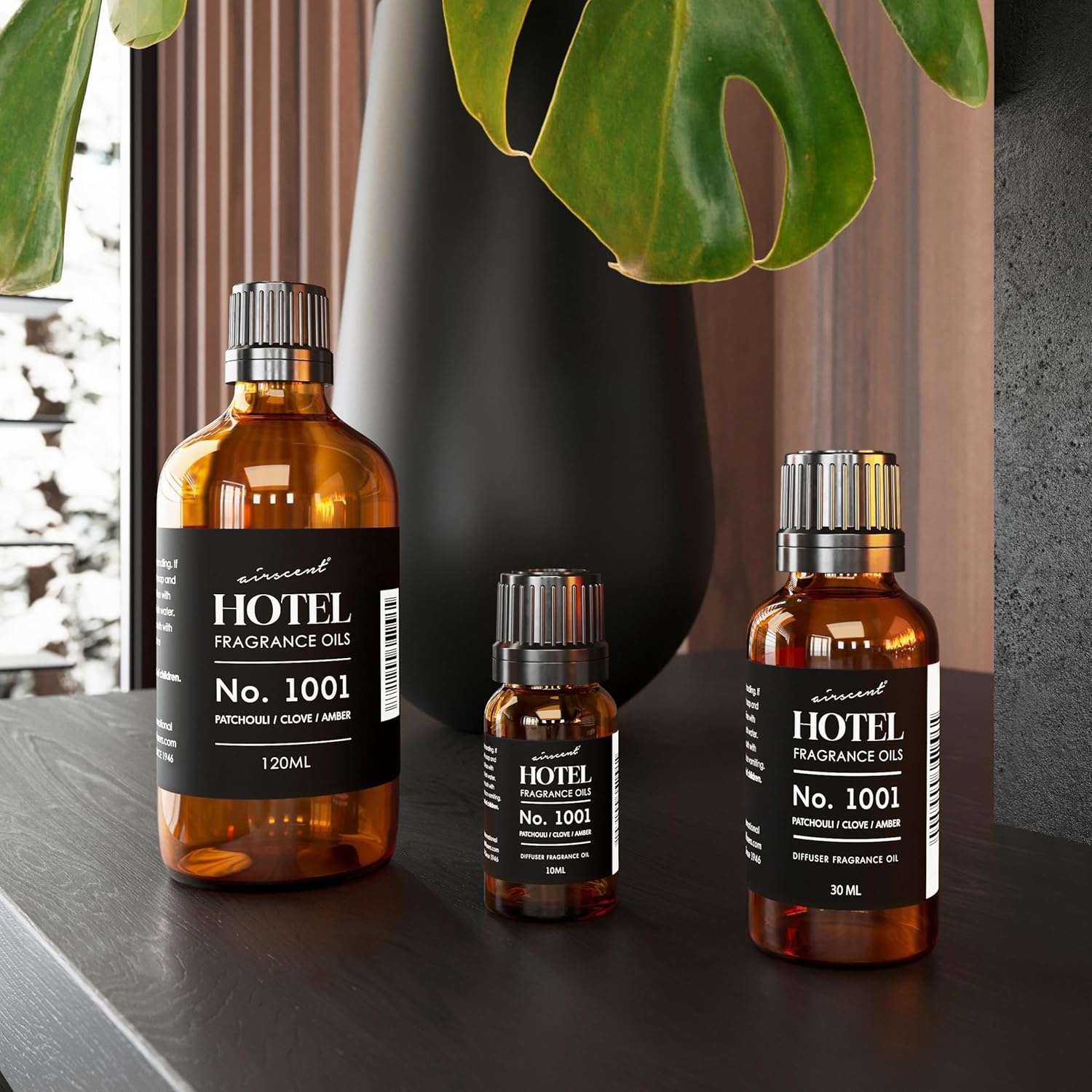 AirScent Hotel Diffuser Oil No. 1001 – Patchouli Clove Amber – 10 mL | Hotel Scent Dupe – Premium Fragrance Oil for Ultrasonic and Waterless Diffusers – .34 fl oz Dropper Bottle(Patchouli  Clove and Amber)