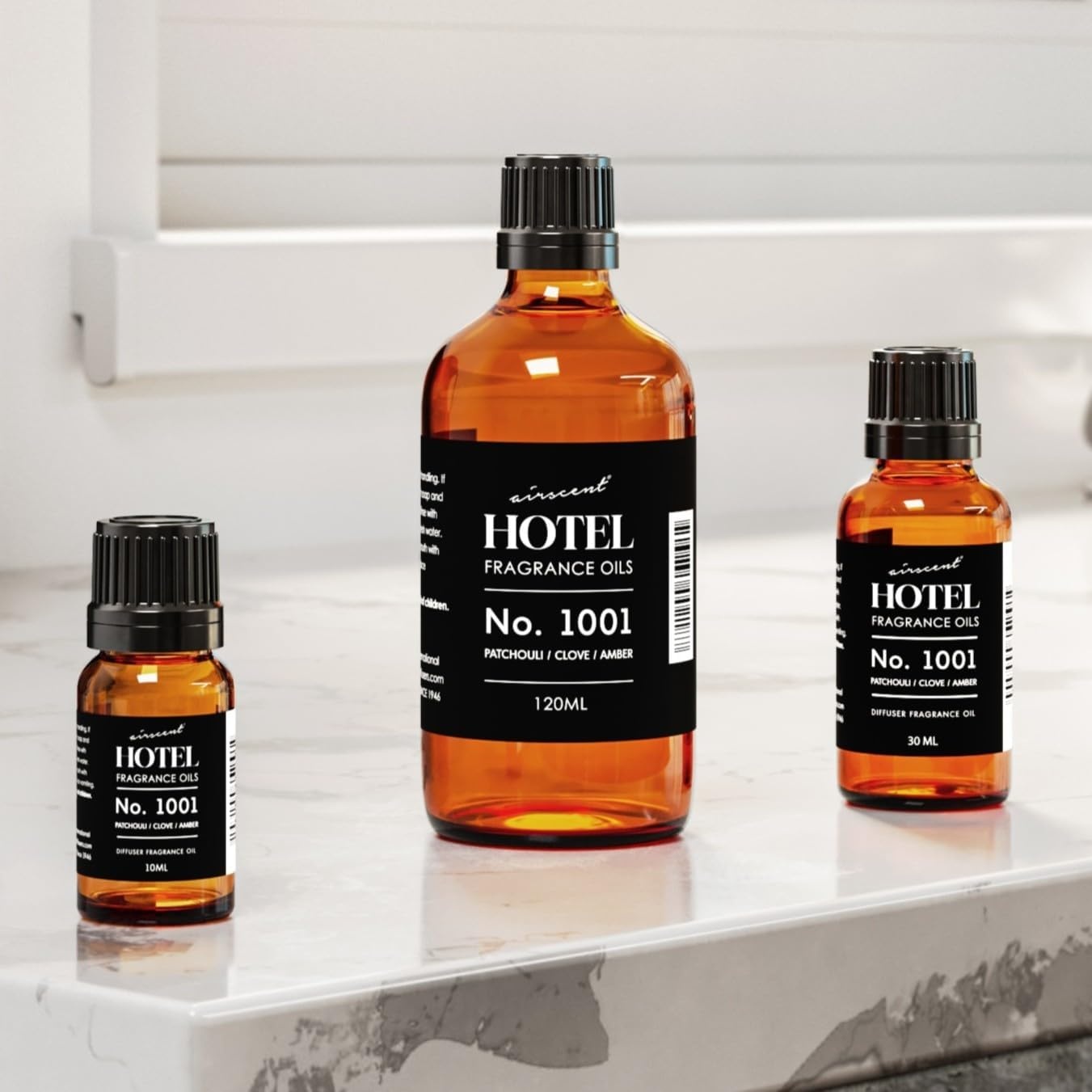 AirScent Hotel Diffuser Oil No. 1001 – Patchouli Clove Amber – 10 mL | Hotel Scent Dupe – Premium Fragrance Oil for Ultrasonic and Waterless Diffusers – .34 fl oz Dropper Bottle(Patchouli  Clove and Amber)